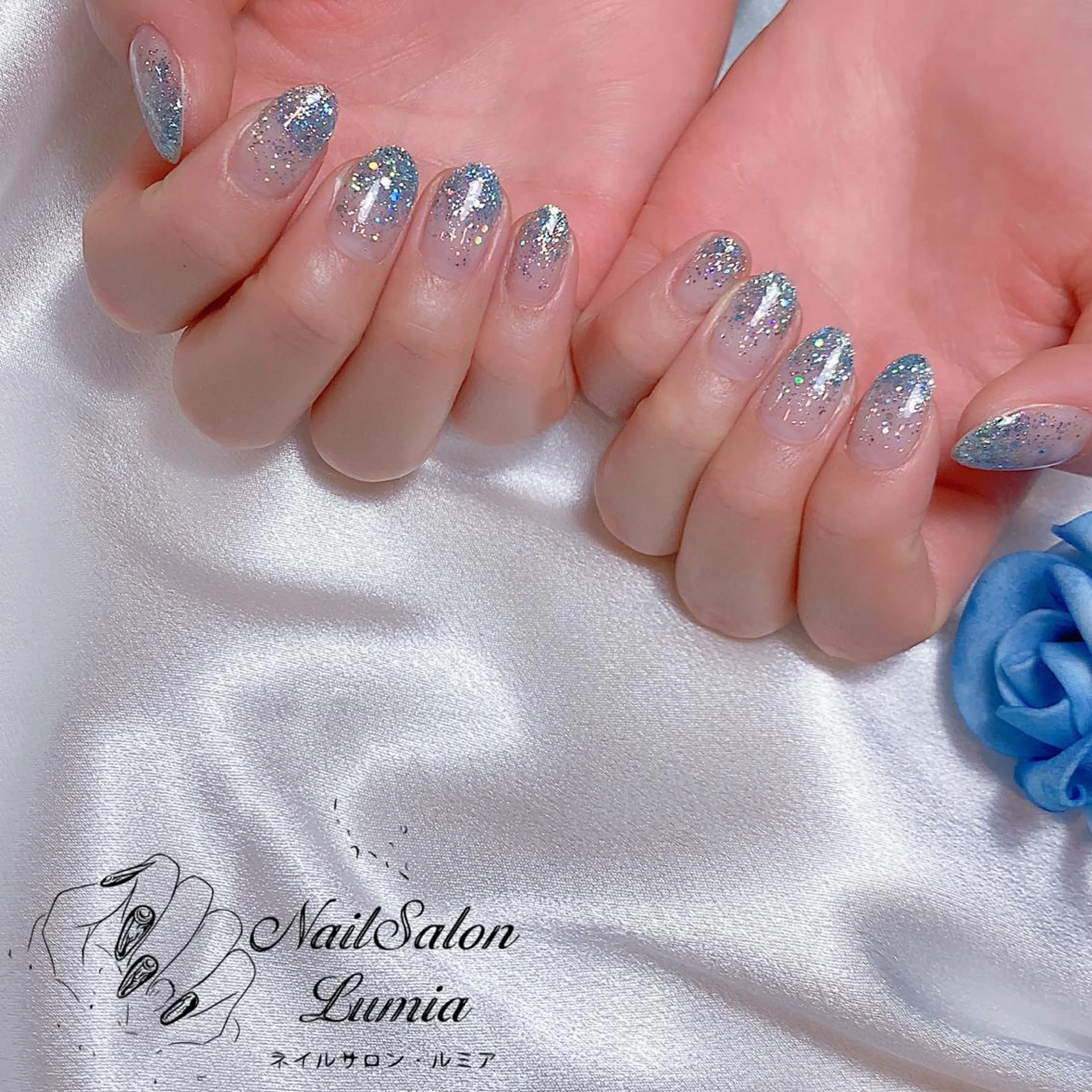 ネイル グラデーション ラメ(グリッター) ラメグラデーション ネイルサロン ルミア Lumia 店長のネイルデザイン