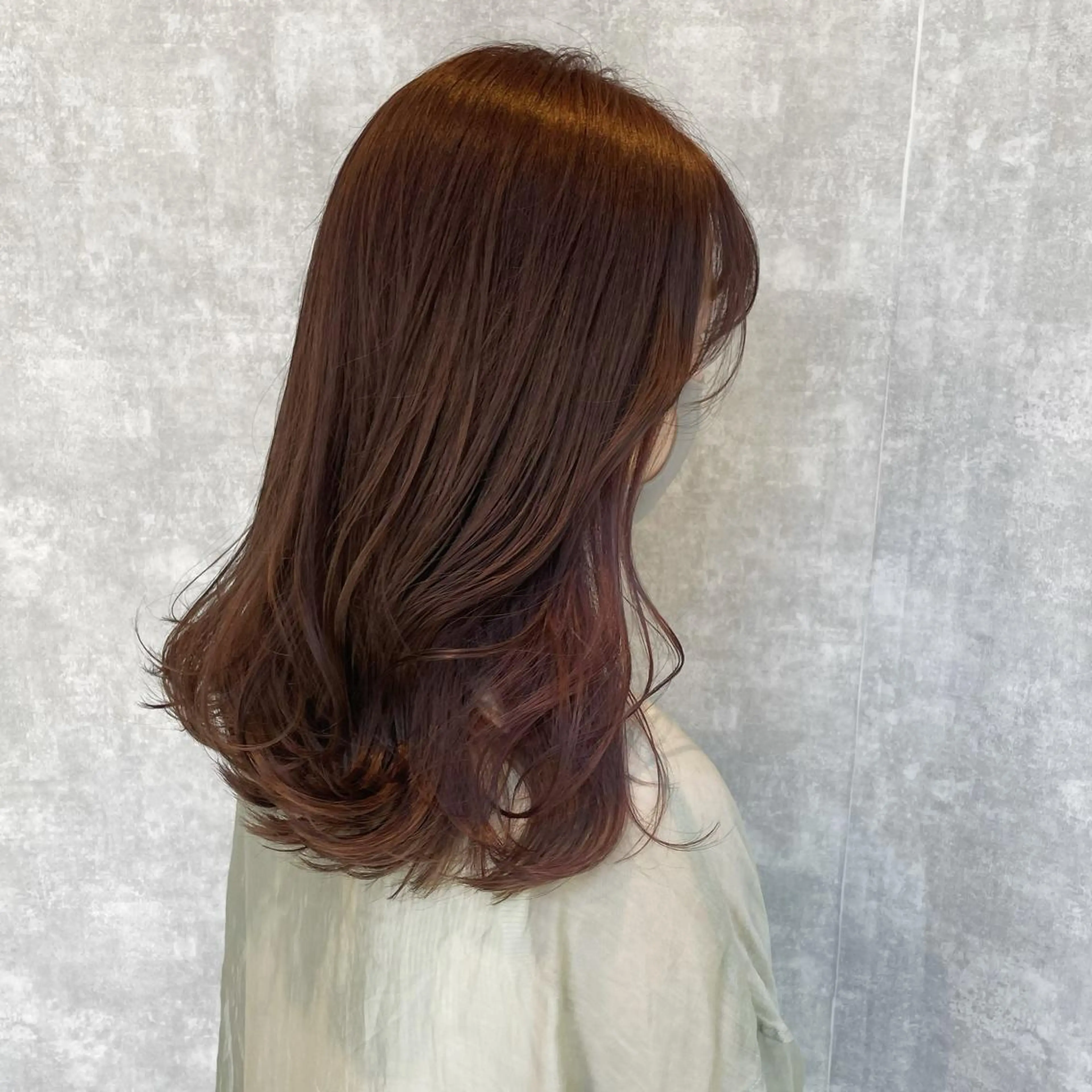 セミロング カラー 【完全個室】髪質改善 暖色カラー/山崎唯奈のヘアスタイル