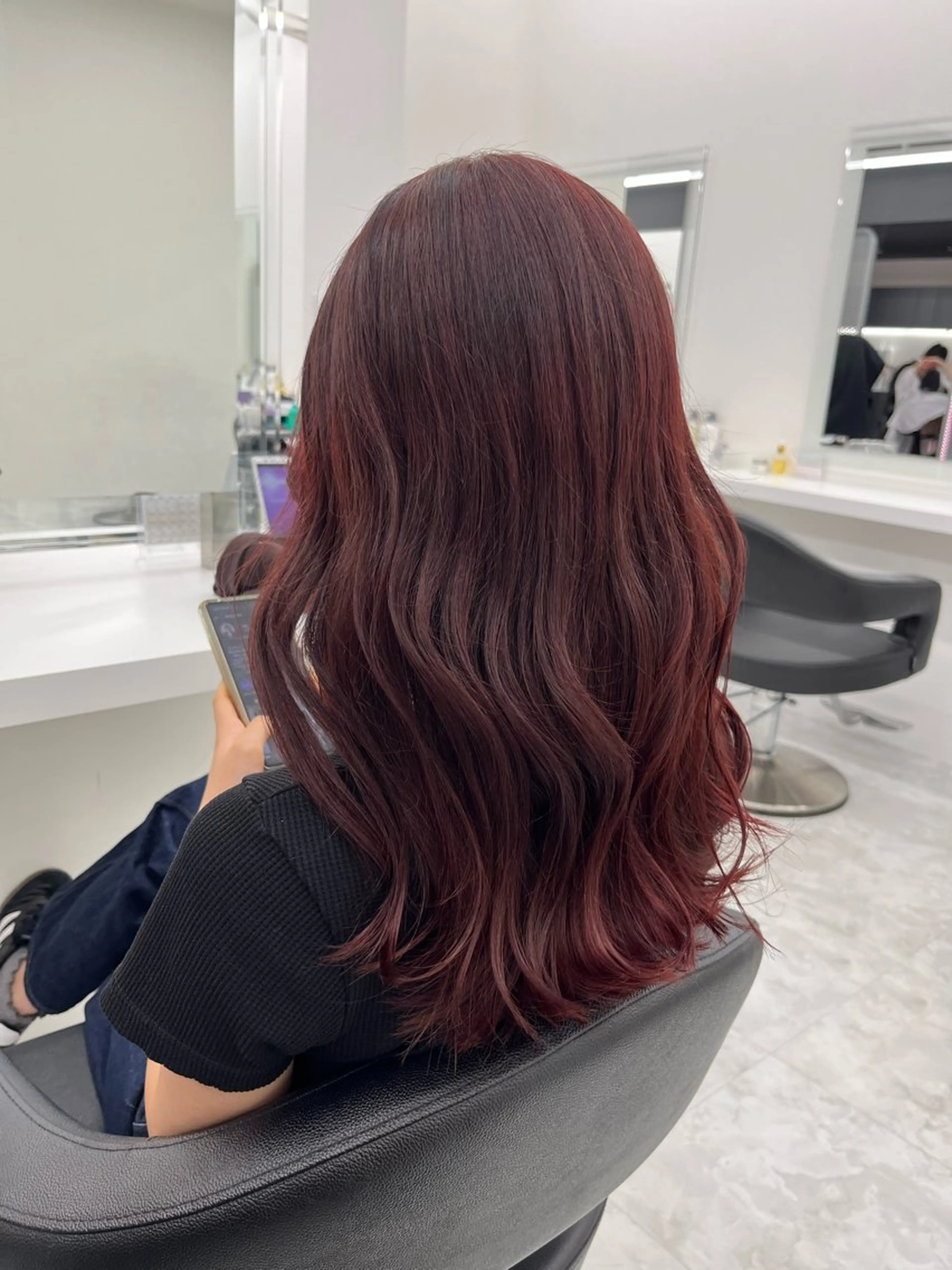 ロング カラー カシス レッドカラー 💖トレンド春夏 カラー💖FUTAのヘアスタイル