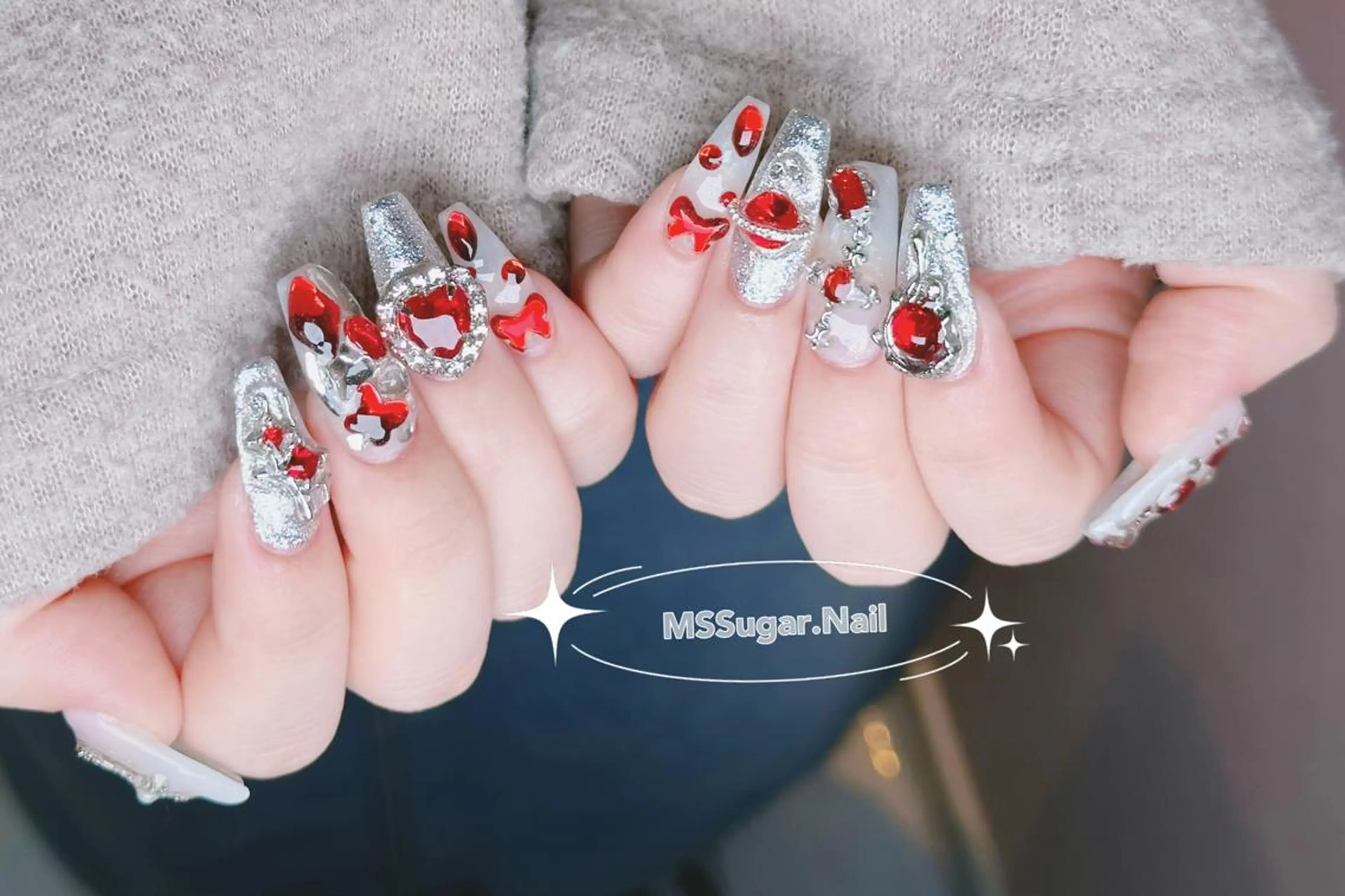 ネイル ロングネイル スカルプネイル ネイルチップ ワンホンネイル MSSugar Nailのネイルデザイン