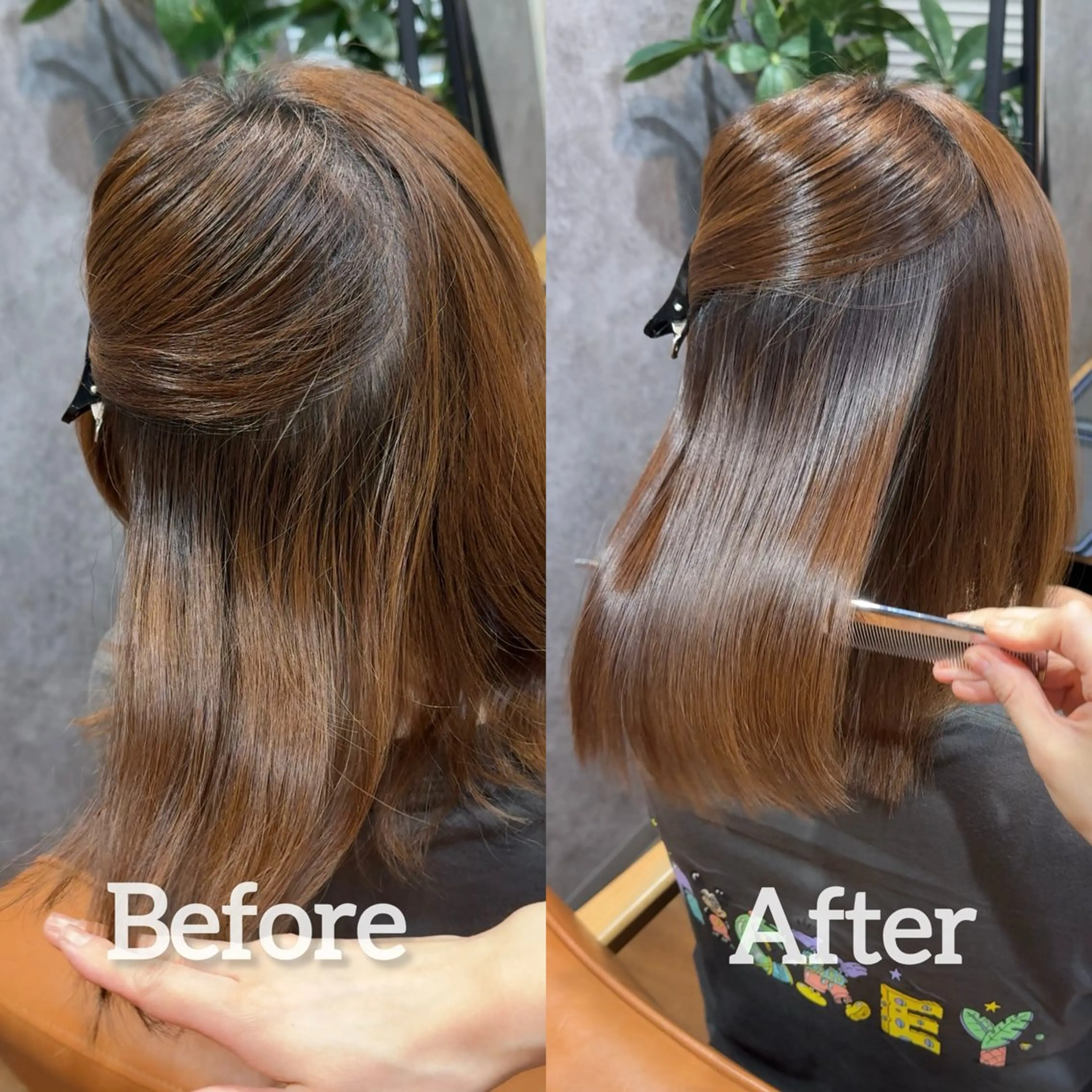 ミディアム カット 縮毛矯正 トリートメント cocoa【ココア】船橋所属・cocoa船橋🦄 chinamiのヘアスタイル