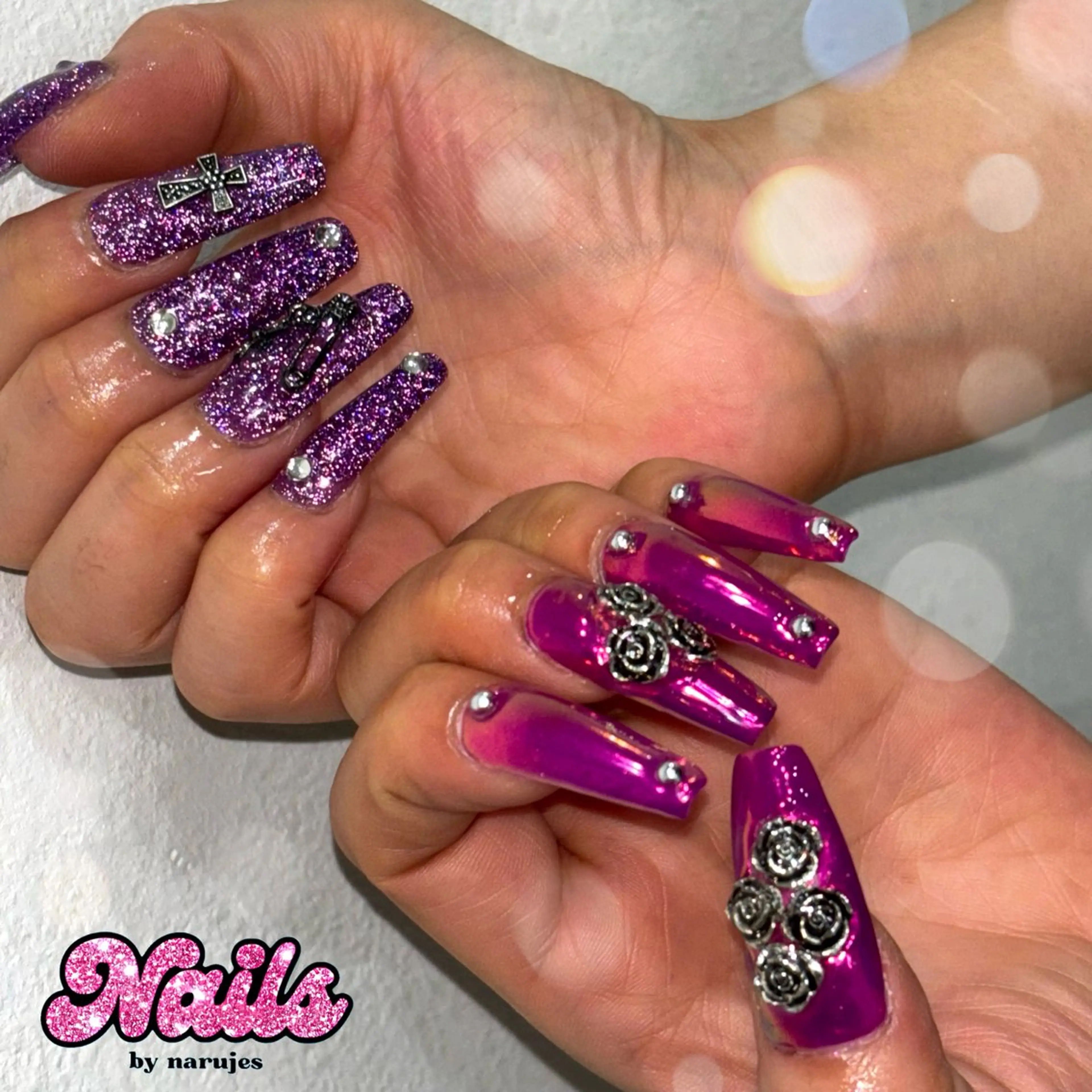 ネイル ロングネイル ギャルネイル🧸💖 narujesのネイルデザイン