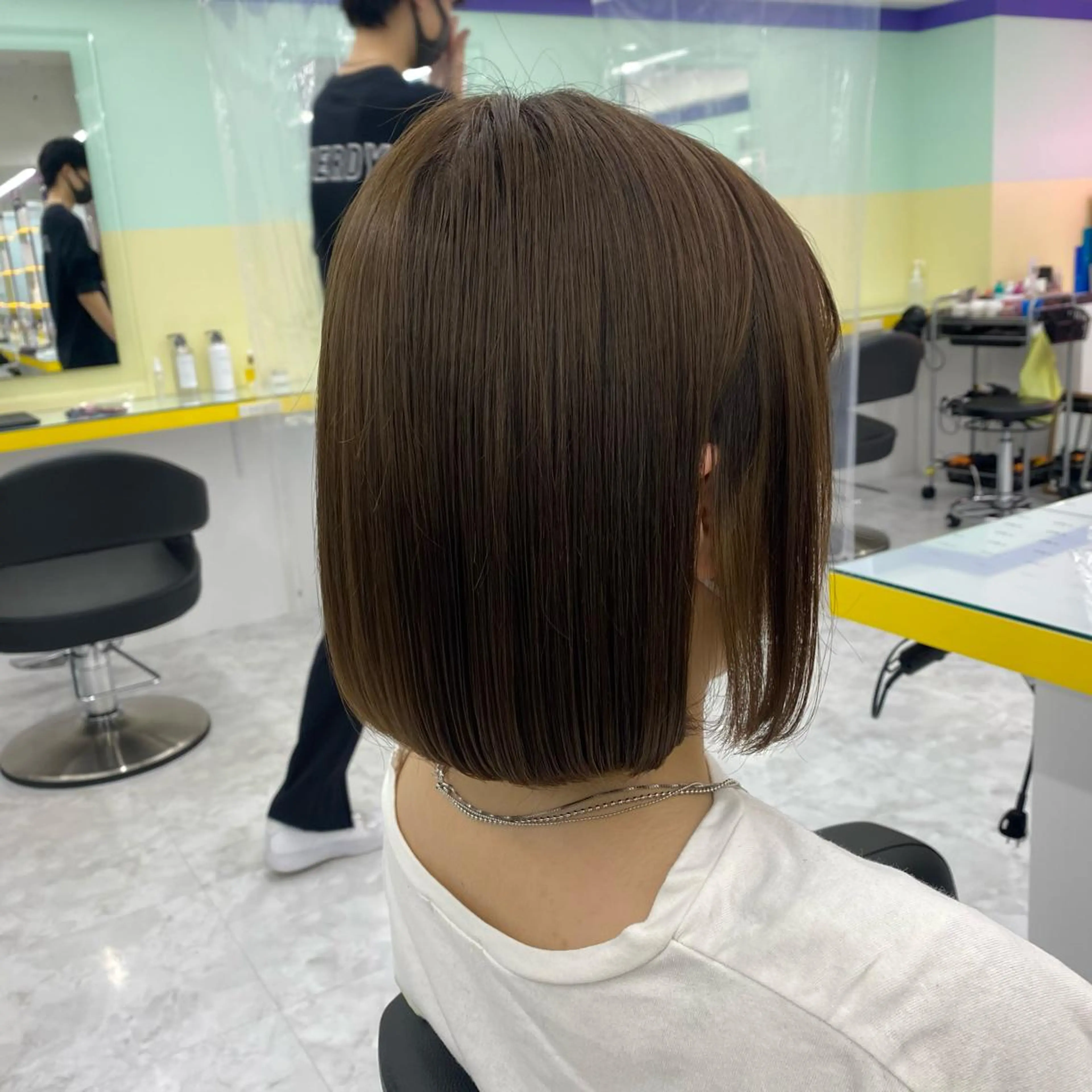 セミロング カラー ヘアアレンジ ヘアカラー トリートメント mai🍑暖色カラー /レイヤー💖のヘアスタイル