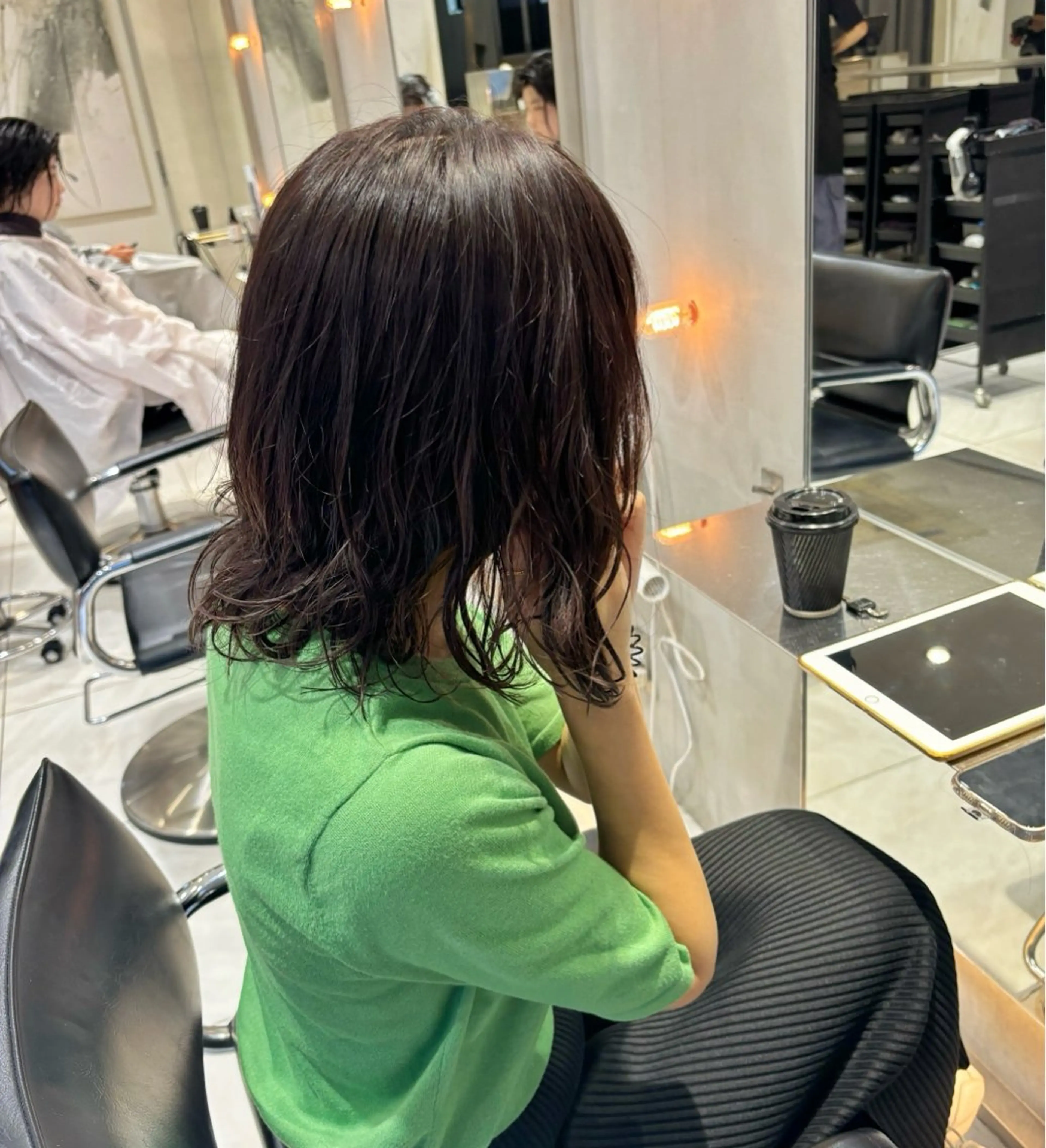 ミディアム カラー ヘアアレンジ ヘアカラー 艶髪/レイヤーカット 🐣misakiのヘアスタイル