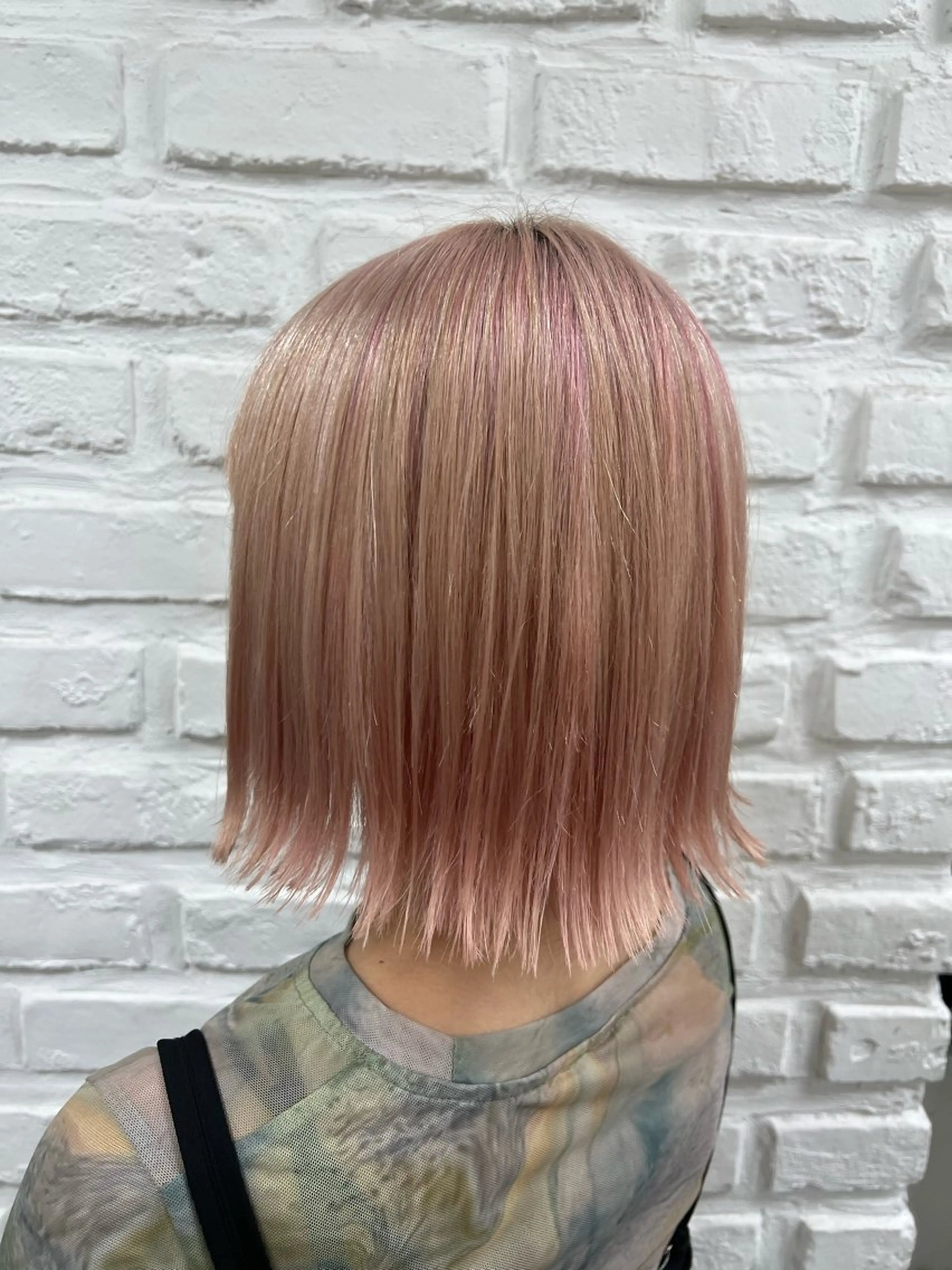 ミディアム カラー 切りっぱなしボブ ボブ カット 【暖色カラー特化】 中山由梨のヘアスタイル