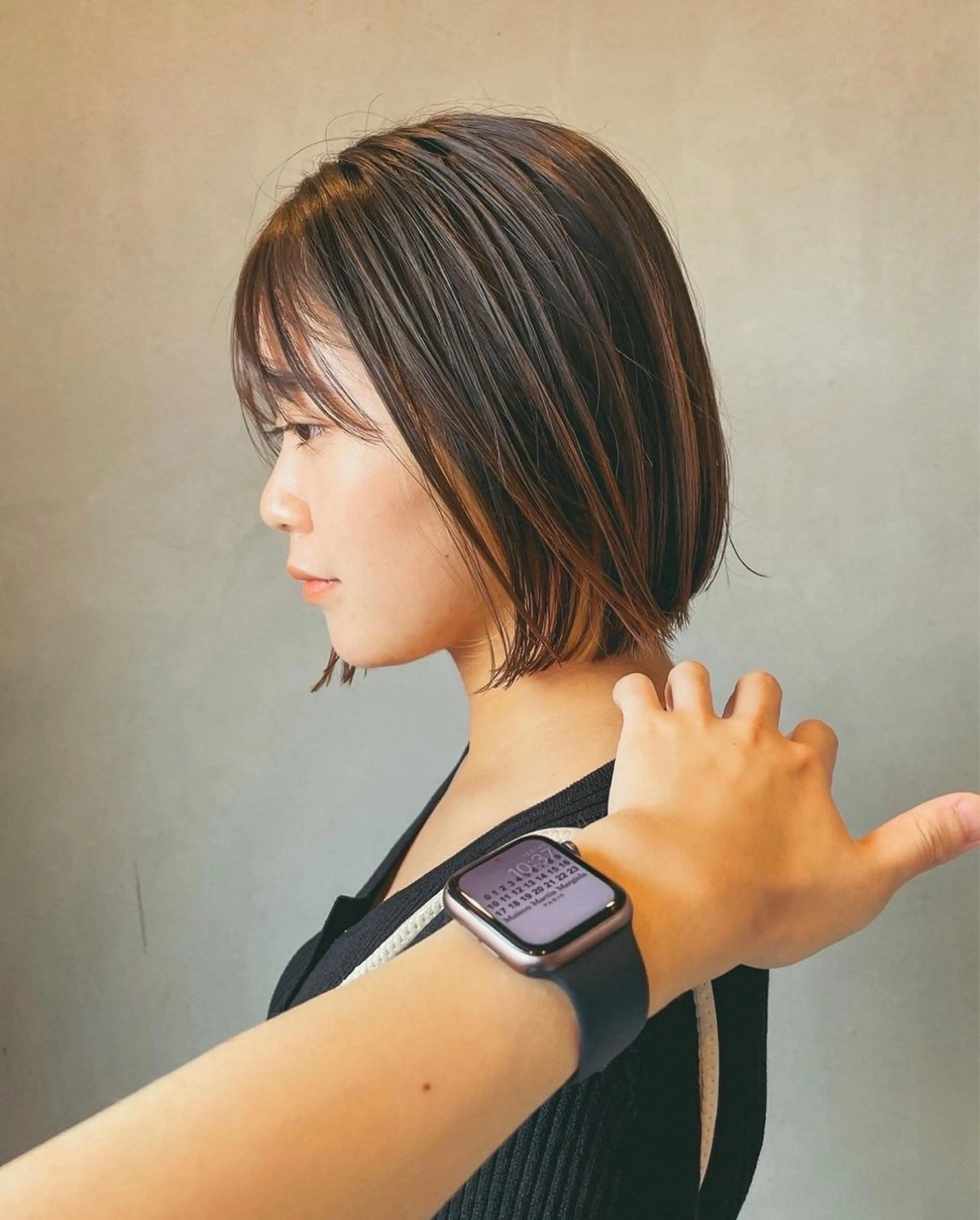 ミディアム シャドウパーマ/ツイ スト/近藤百華🎀のヘアスタイル