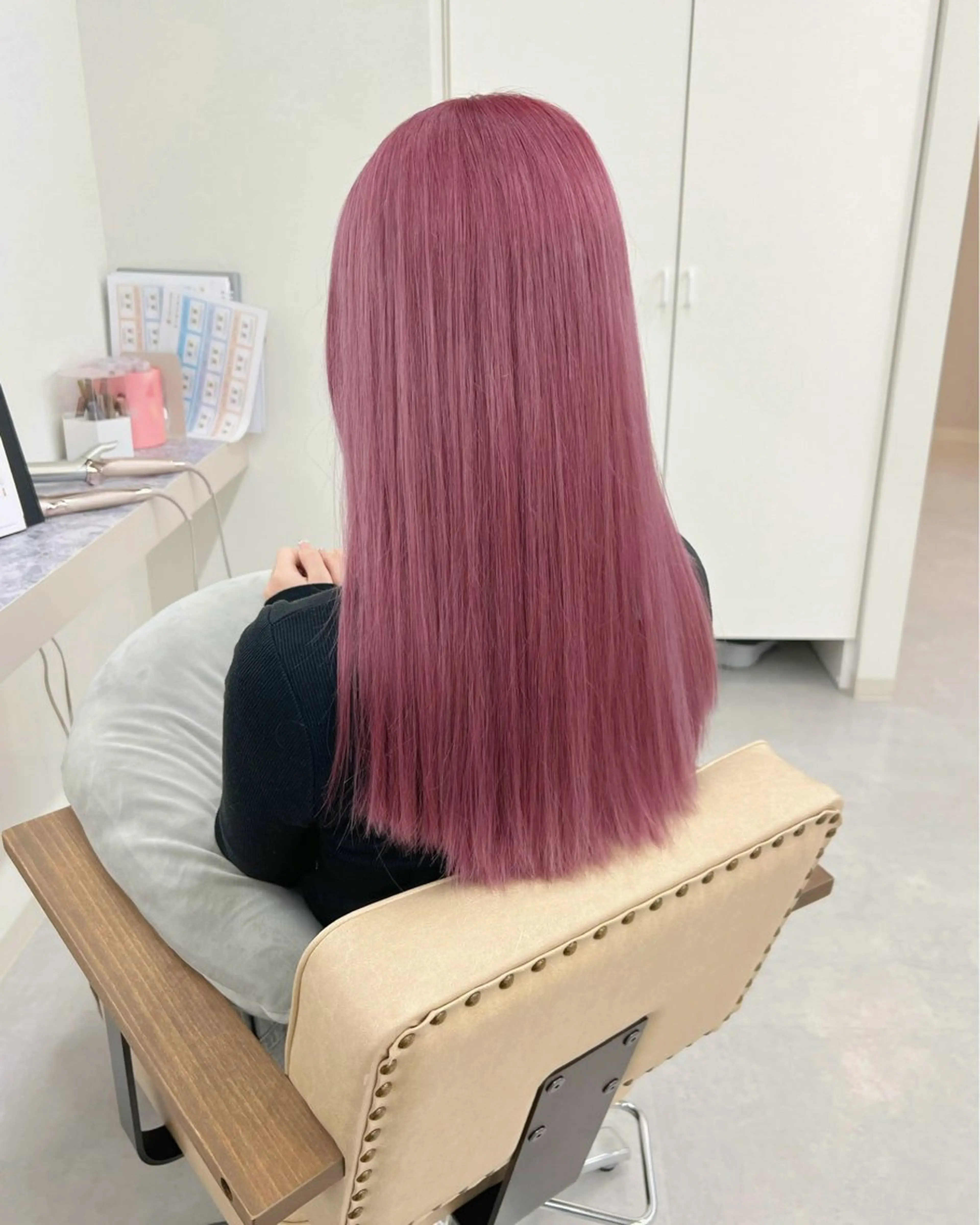 ロング カラー ブリーチ カシス ラベンダーカラー ピンクカラー ピンクラベンダー ヘアカラー ブリーチカラー🦋‪ 田中さくらのヘアスタイル