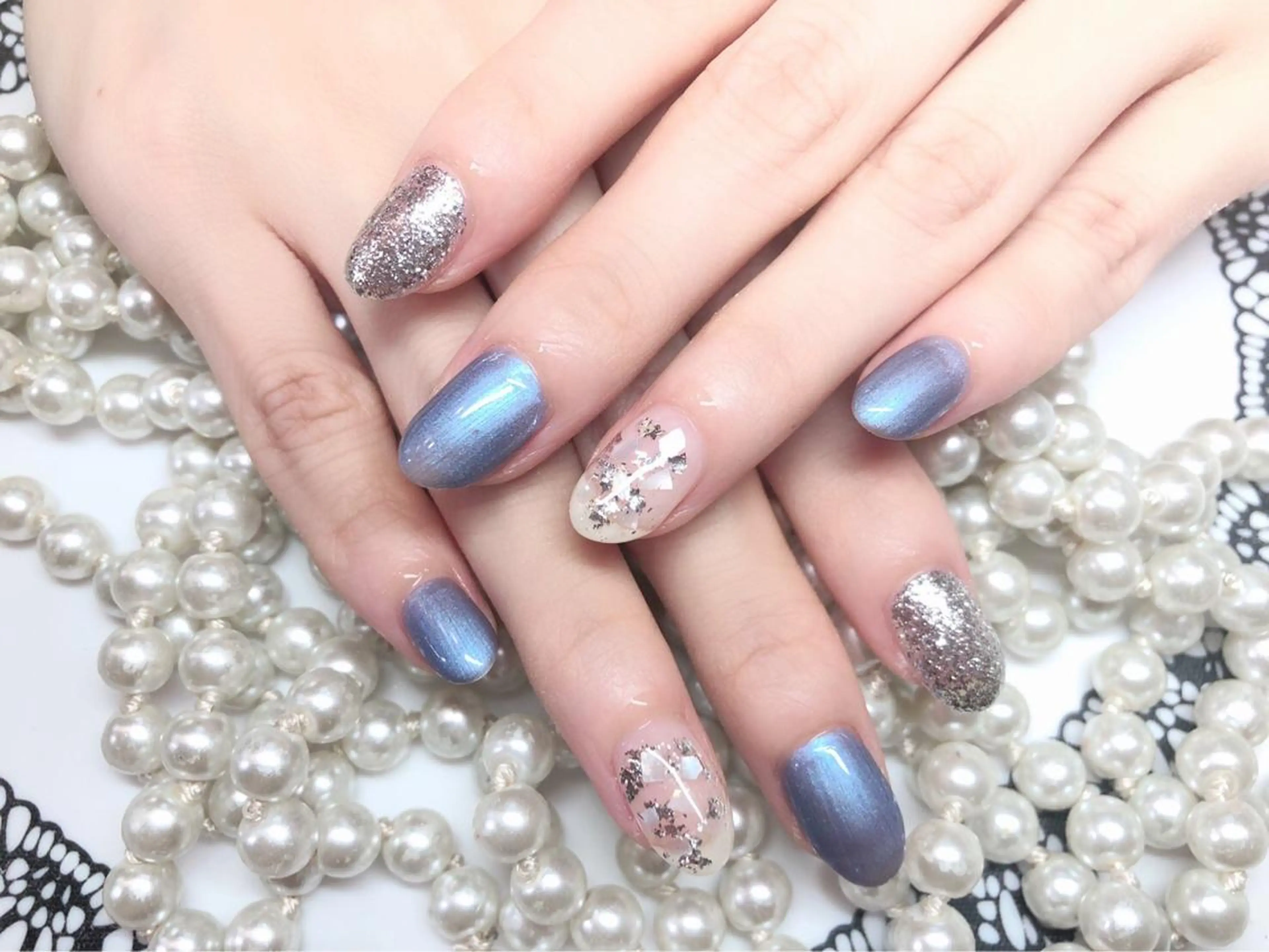 ネイル ハンドネイル マジック ミラーのネイルデザイン