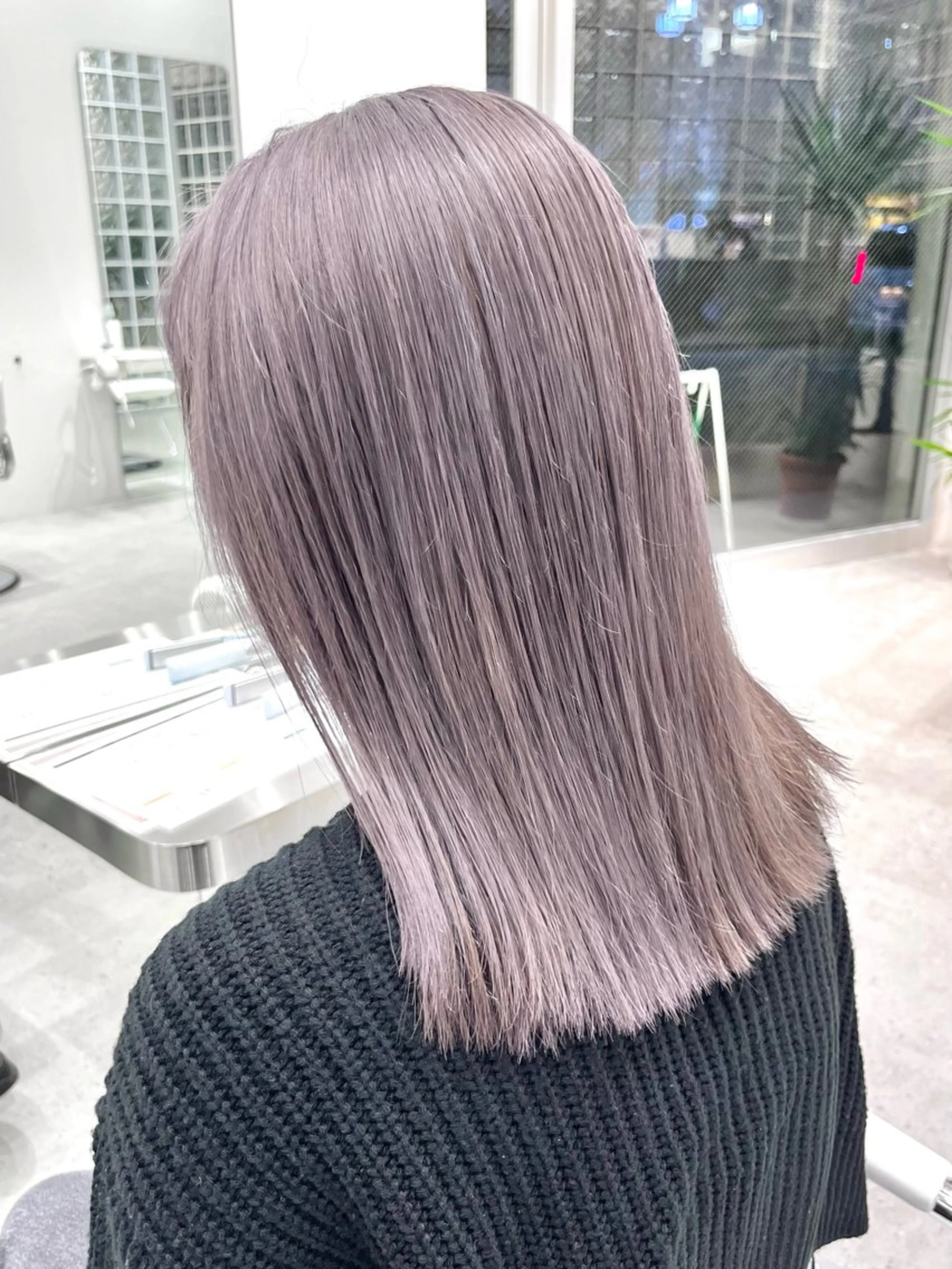 ミディアム カラー ラベンダーカラー シルバー カット Lyuck ⋆✦ HIROMIのヘアスタイル
