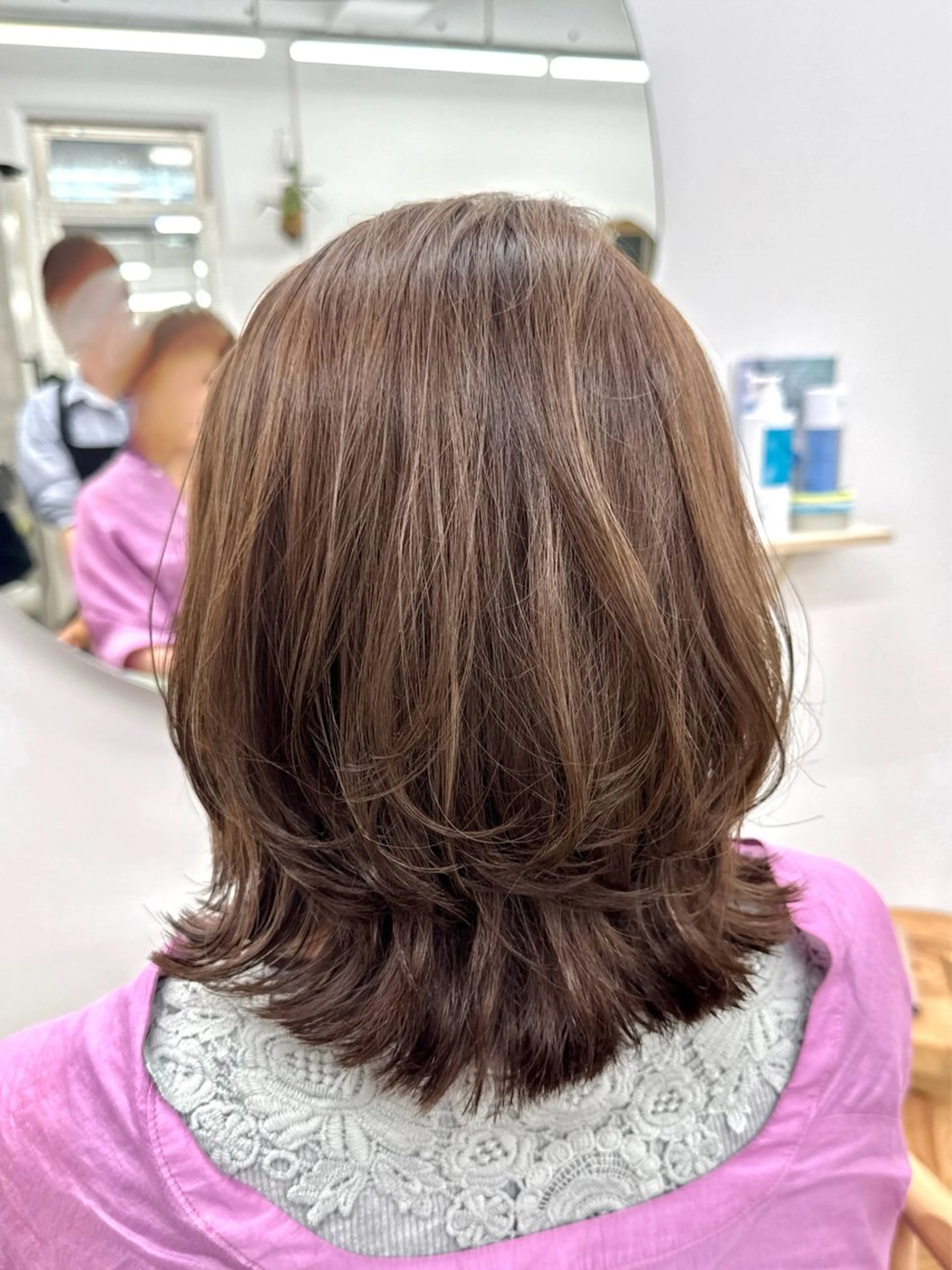 ミディアム ハイライト レイヤーカット ヘアカラー ANNA🐾 艶カラー/水素カラーのヘアスタイル