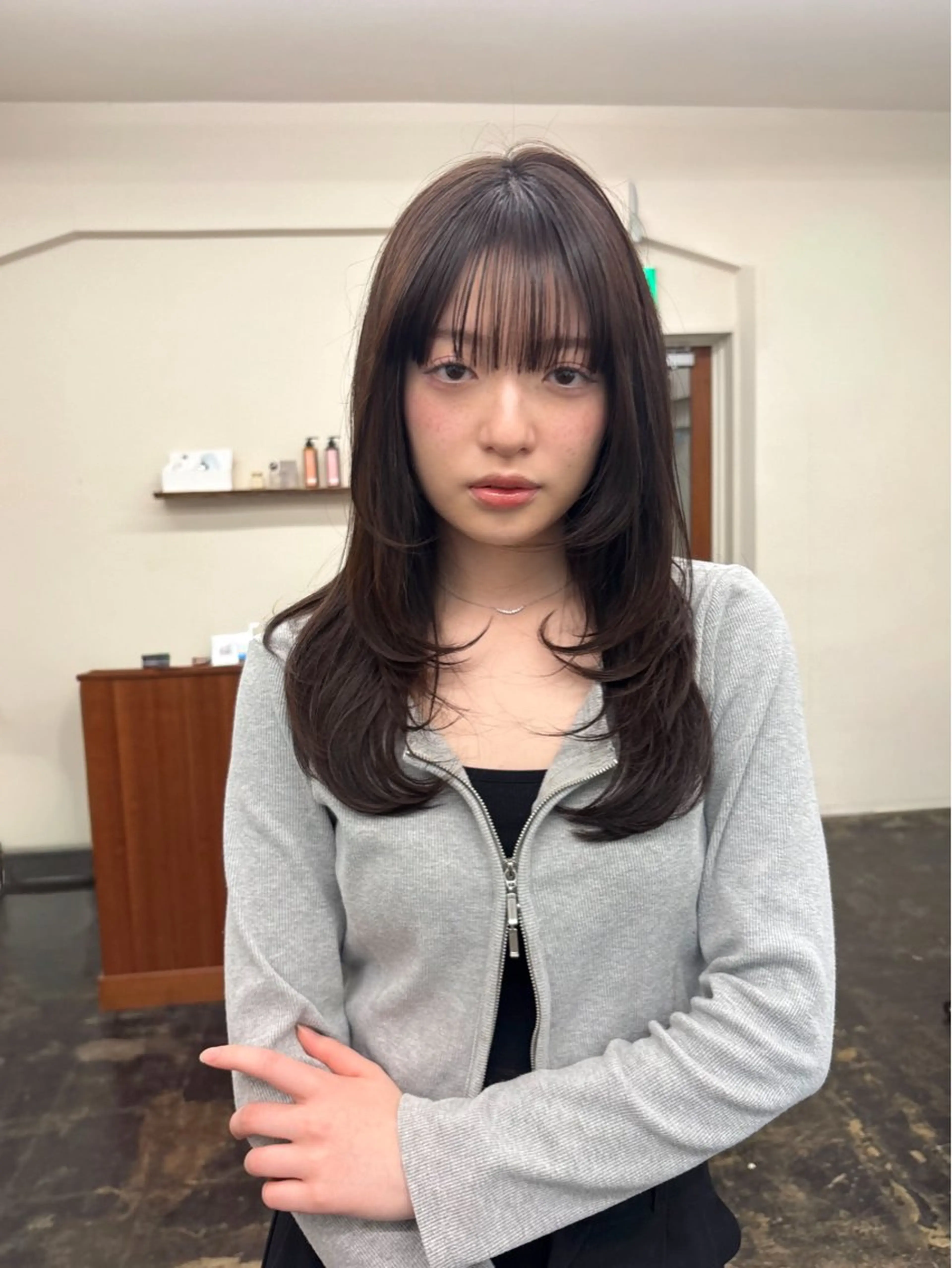 ミディアム レイヤー/顔周り/ 透明感/ののか💞のヘアスタイル