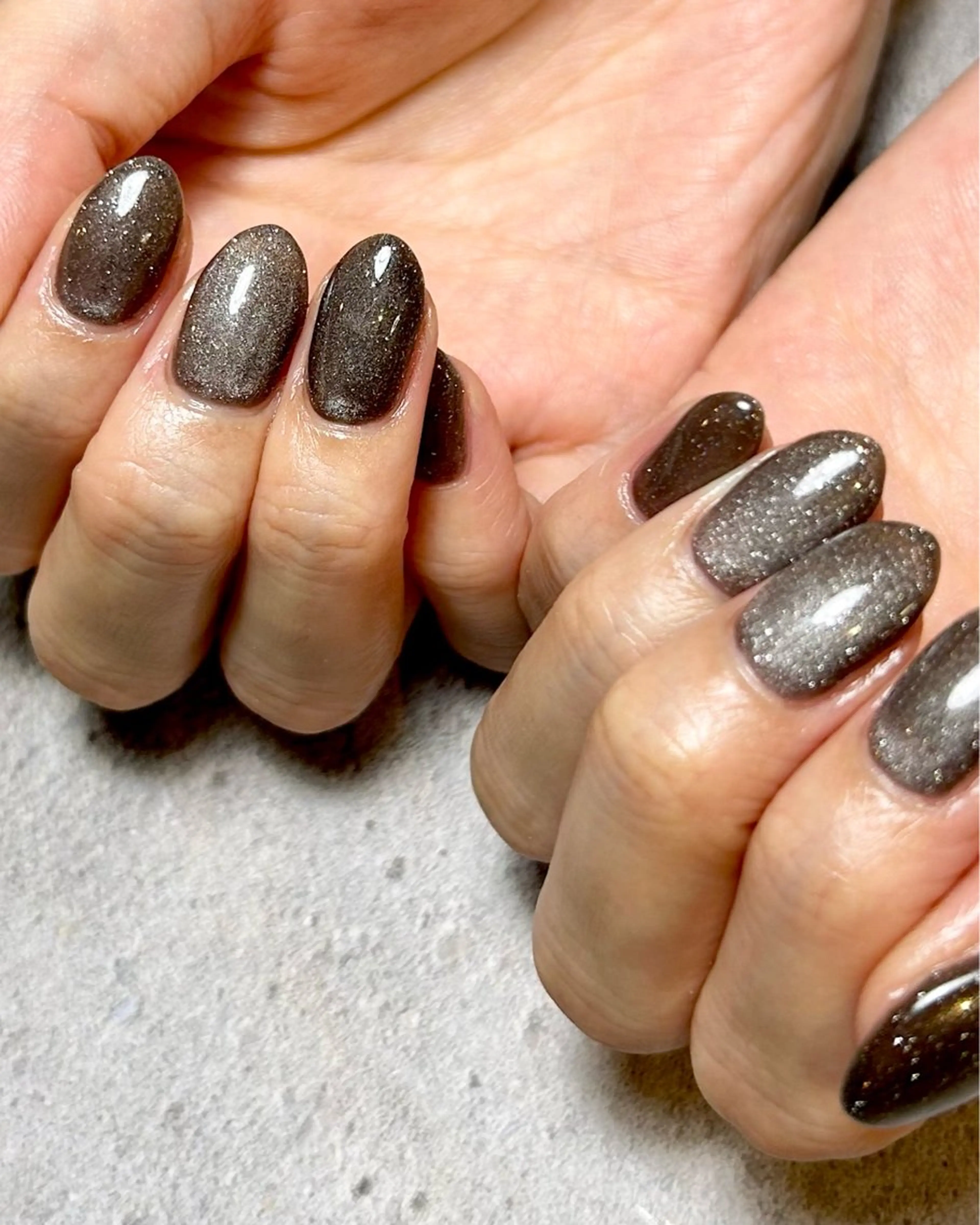 ネイル マグネットネイル マグネットワンカラー ワンカラーネイル ハンドネイル Reflection marikoのネイルデザイン