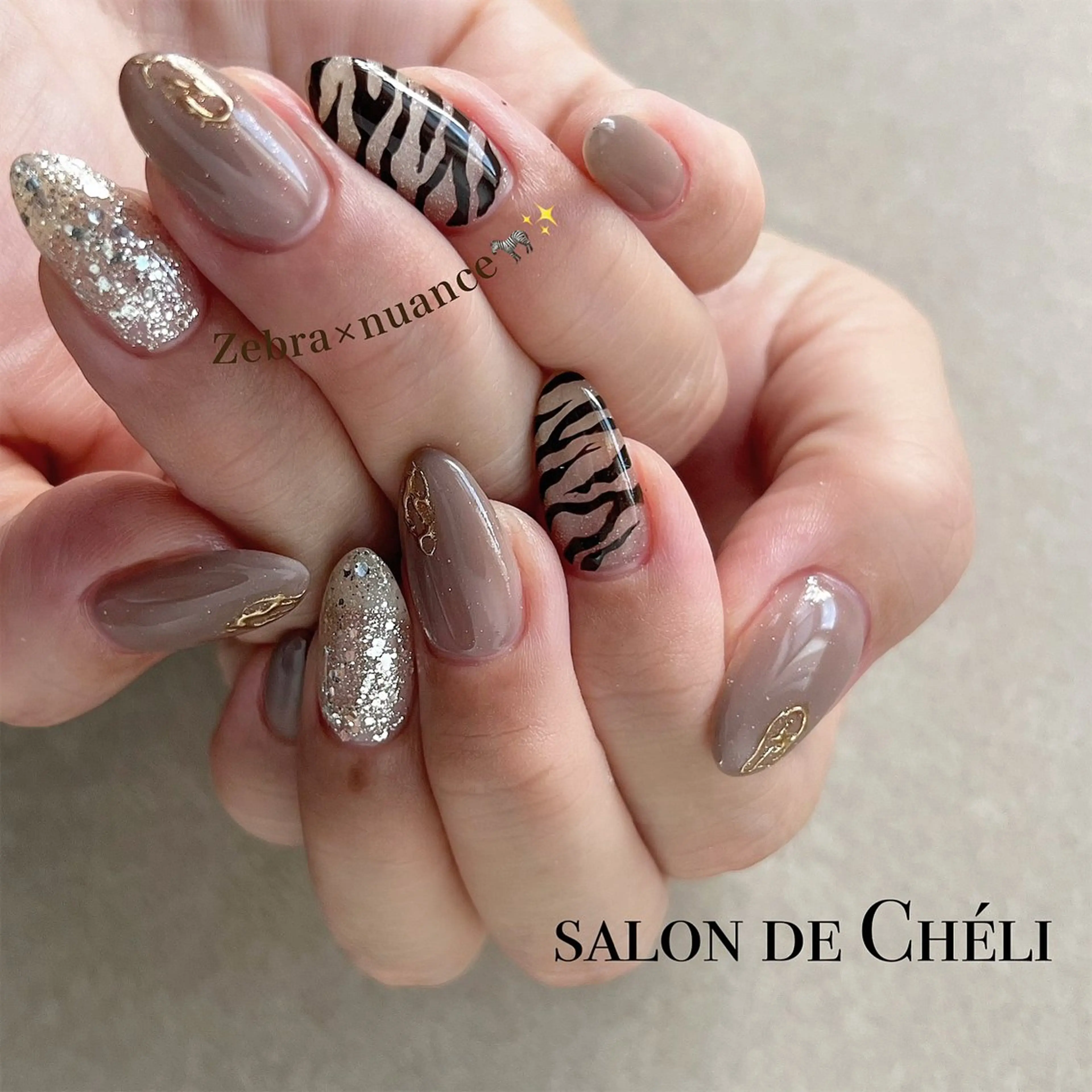 ネイル アニマル柄 ハンドネイル salon de Cheliのネイルデザイン