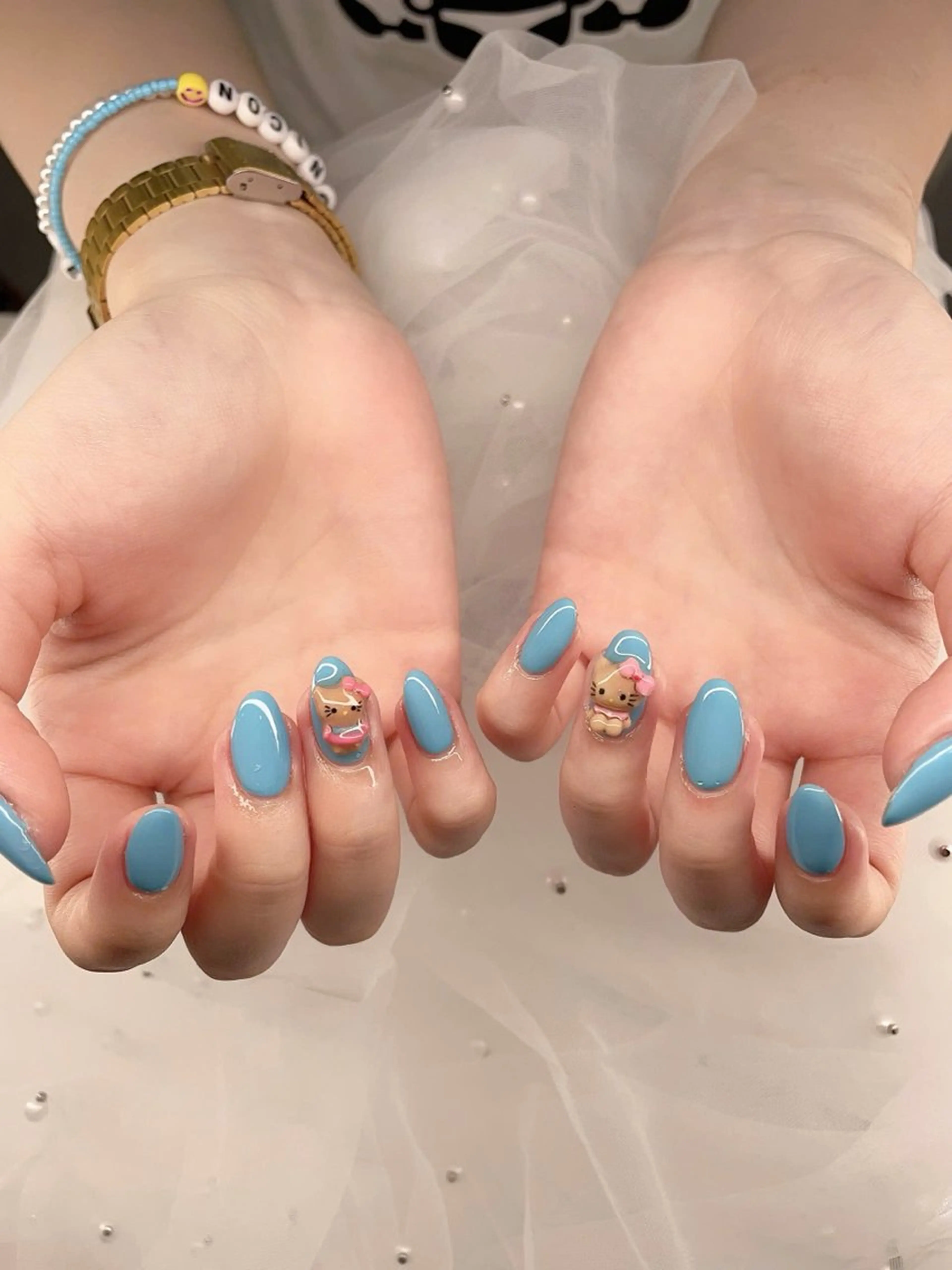 ネイル アニマル柄 オーロラネイル チークネイル フラッシュネイル ジェルネイル Lina nail所属・Lunaa 池袋のネイルデザイン