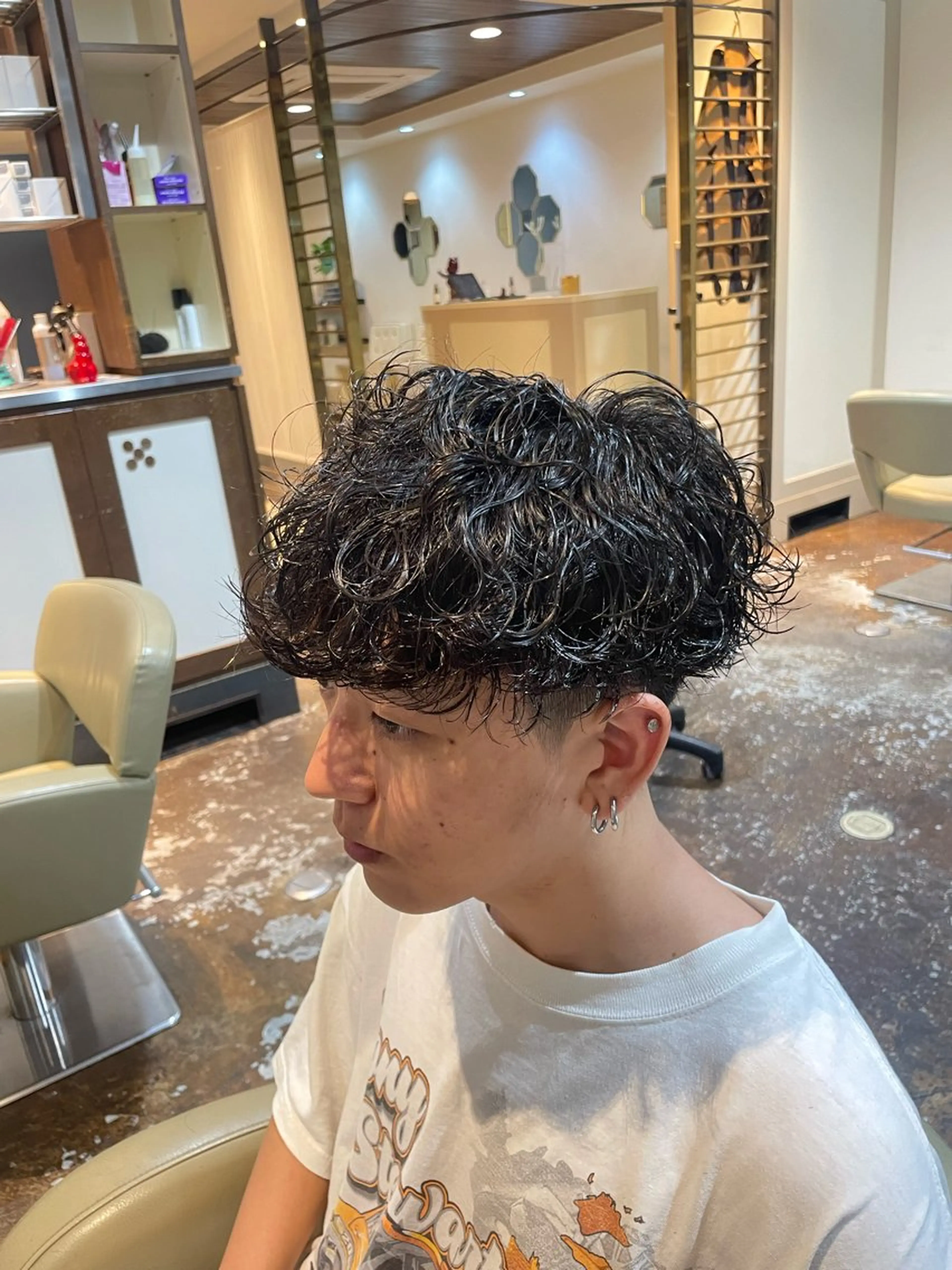 パーマ メンズ 漢眉毛/メンズパーマ /メッシュ/ヒロヤのヘアスタイル