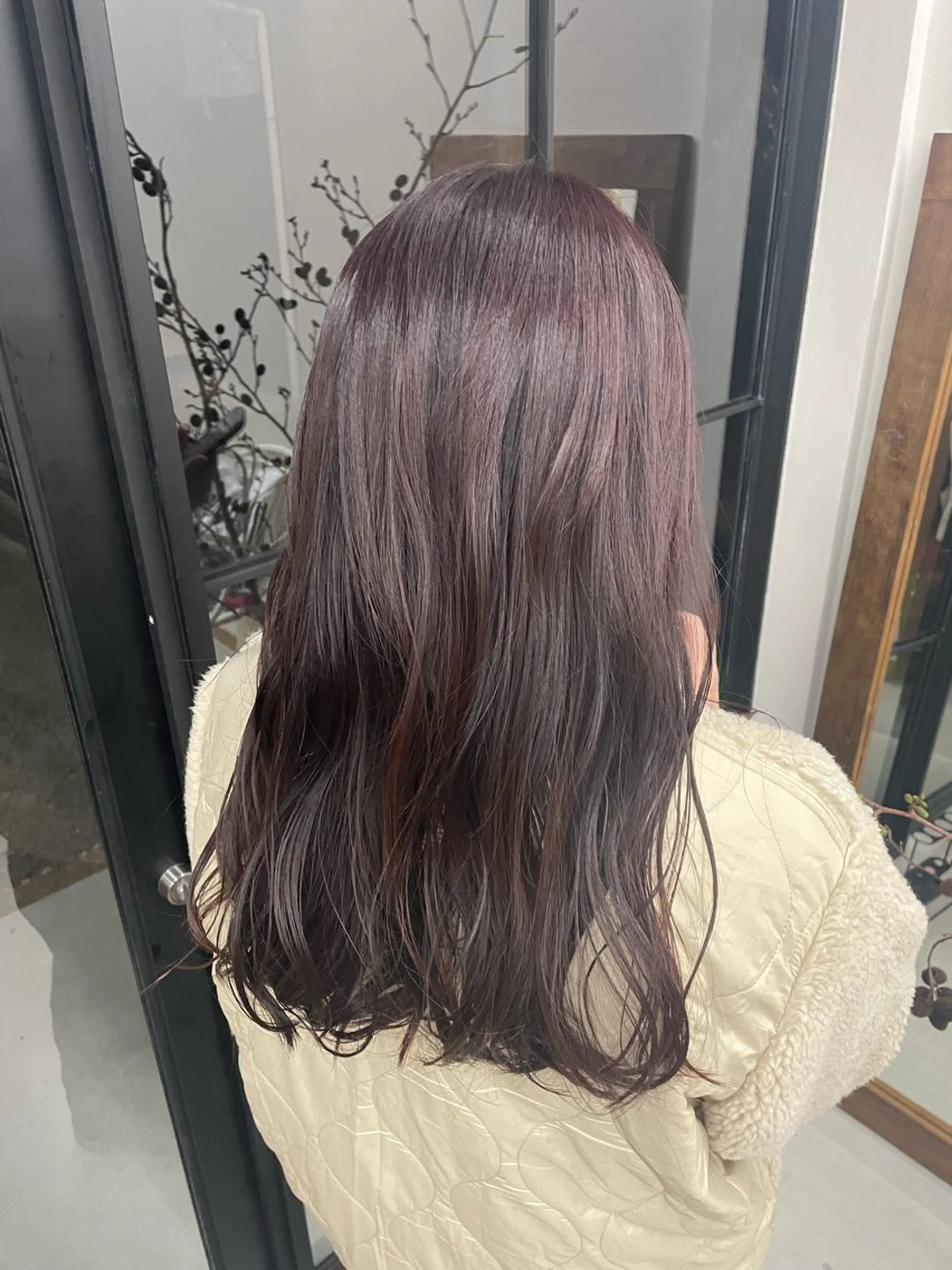 ロング カラー ラベンダーカラー ピンクカラー ピンクパープル パープルカラー カット ヘアカラー 慎太朗/パーマ/ボブ /センターパートのヘアスタイル