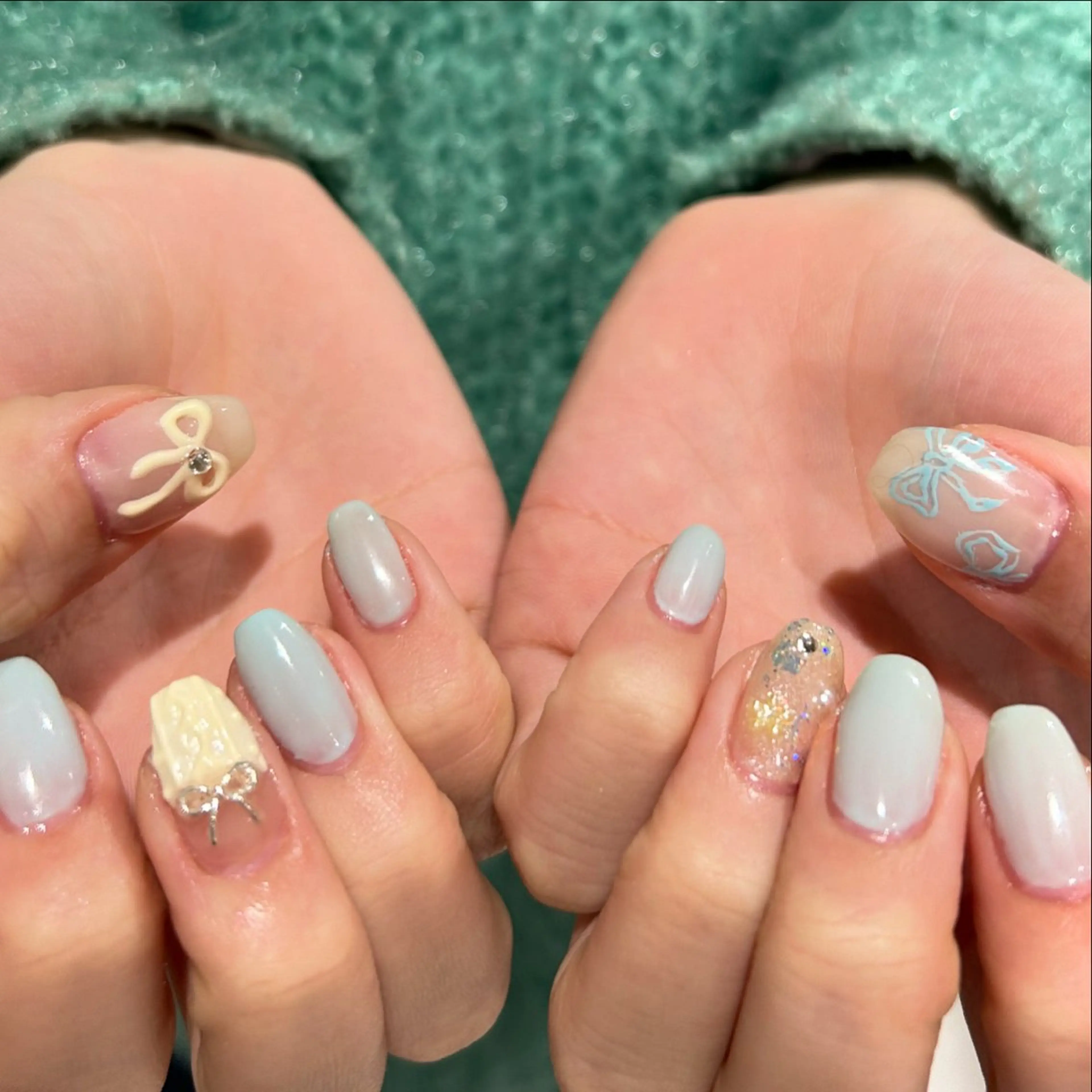 ネイル リボン 大山 なつみのネイルデザイン