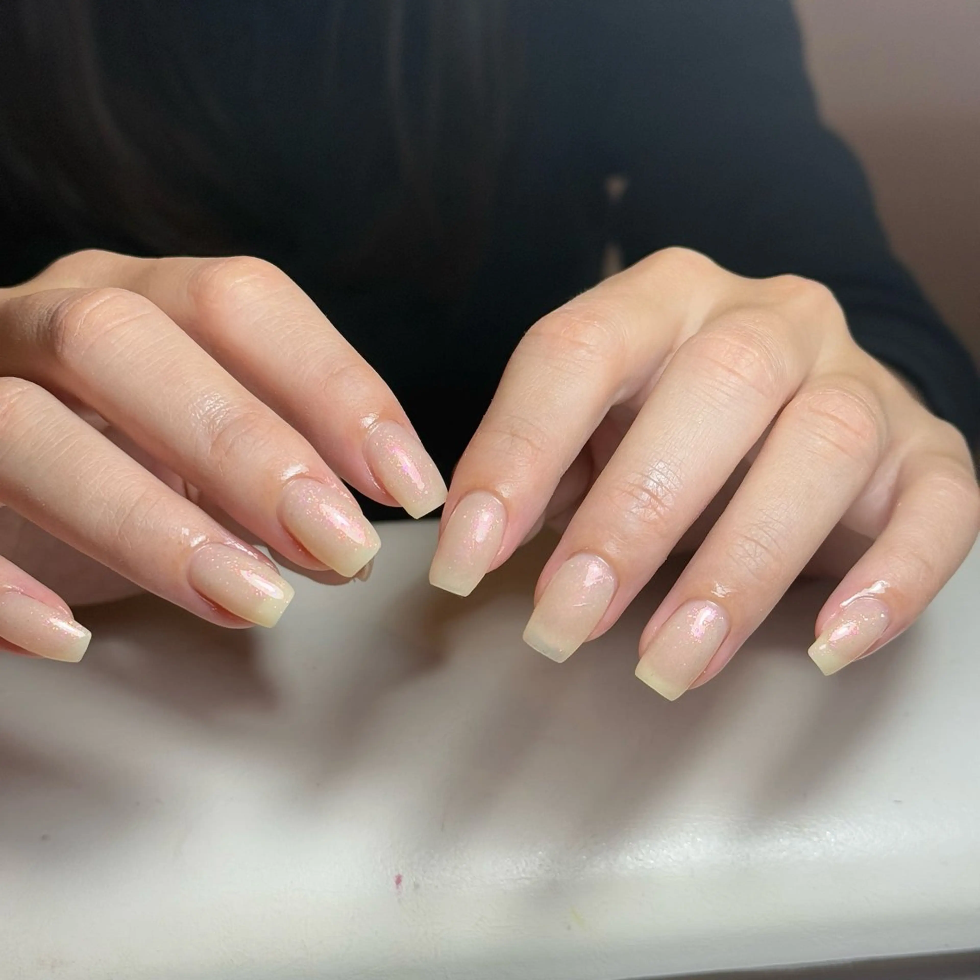 ネイル チークネイル フレンチネイル グラデーション キラキラネイル 韓国ネイル ハンドネイル Risa_ Nailのネイルデザイン