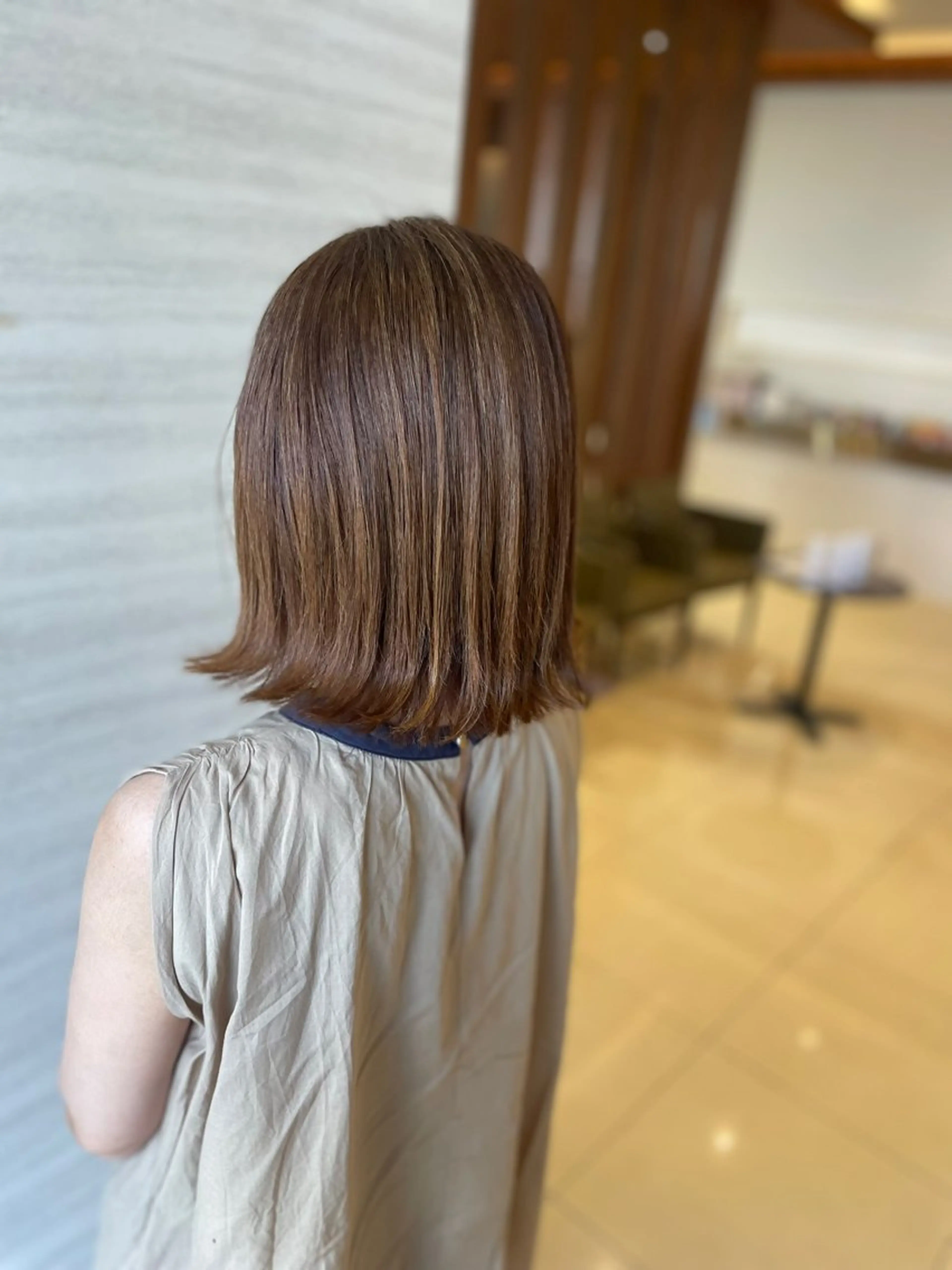 ミディアム カット ヘアカラー トリートメント 仙石 愛のヘアスタイル