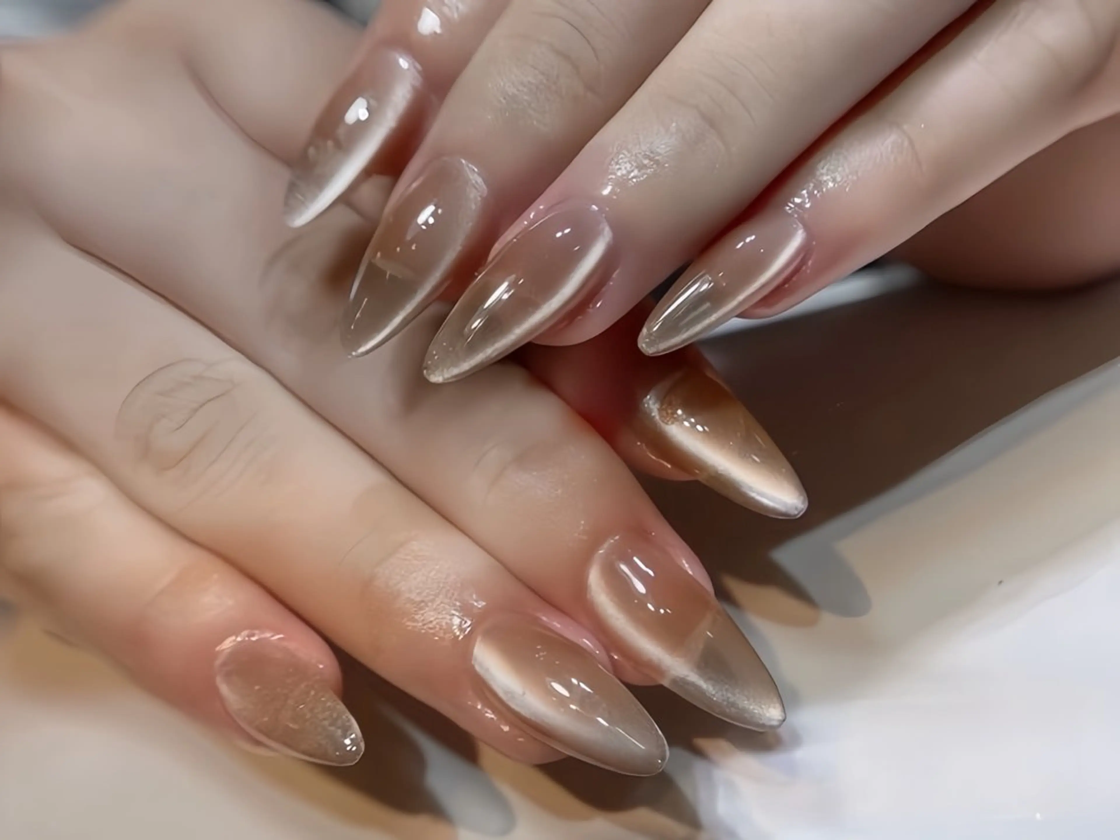 ネイル アートネイル ガーリー 韓国ネイル 持ち込み ニュアンスネイル Rin Nail 新大久保店のネイルデザイン