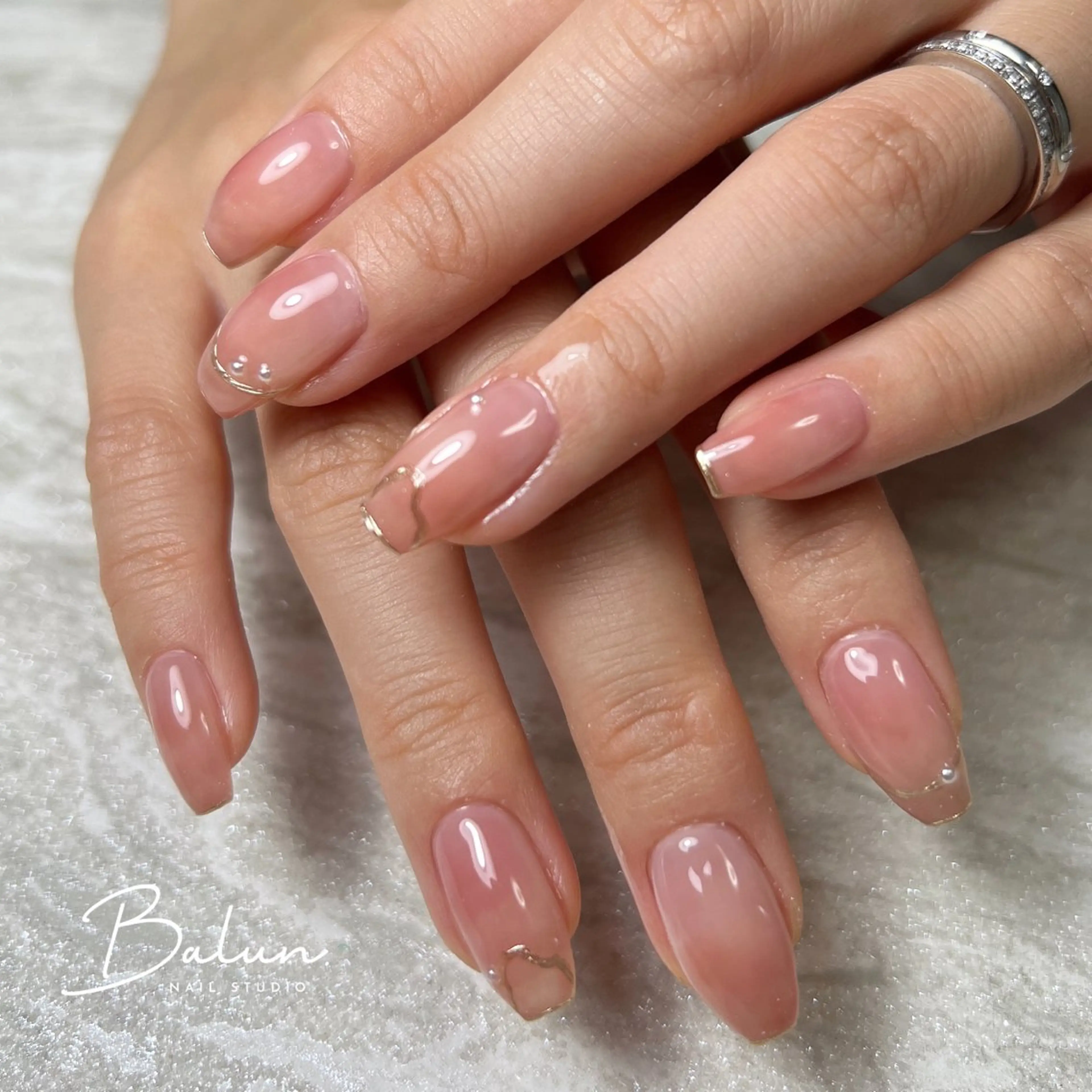 ネイル フレンチネイル ミラーネイル balun. nailのネイルデザイン
