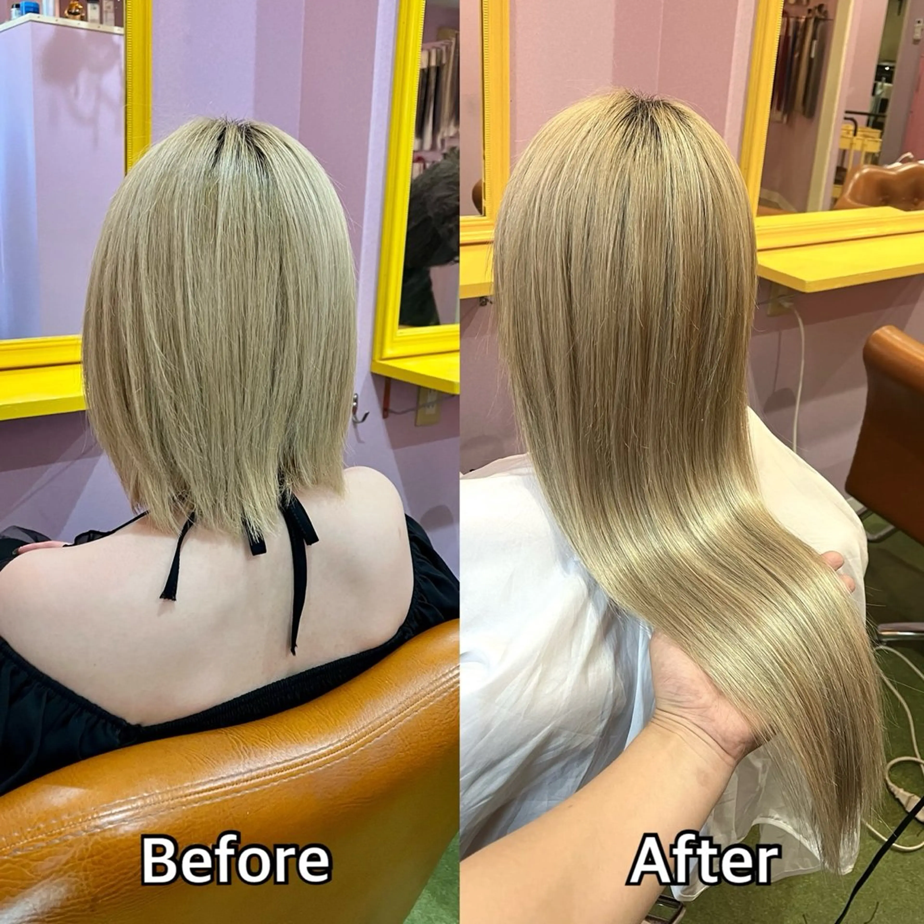 ロング シール＋ちび編み込み エクステ梅田🐨のヘアスタイル