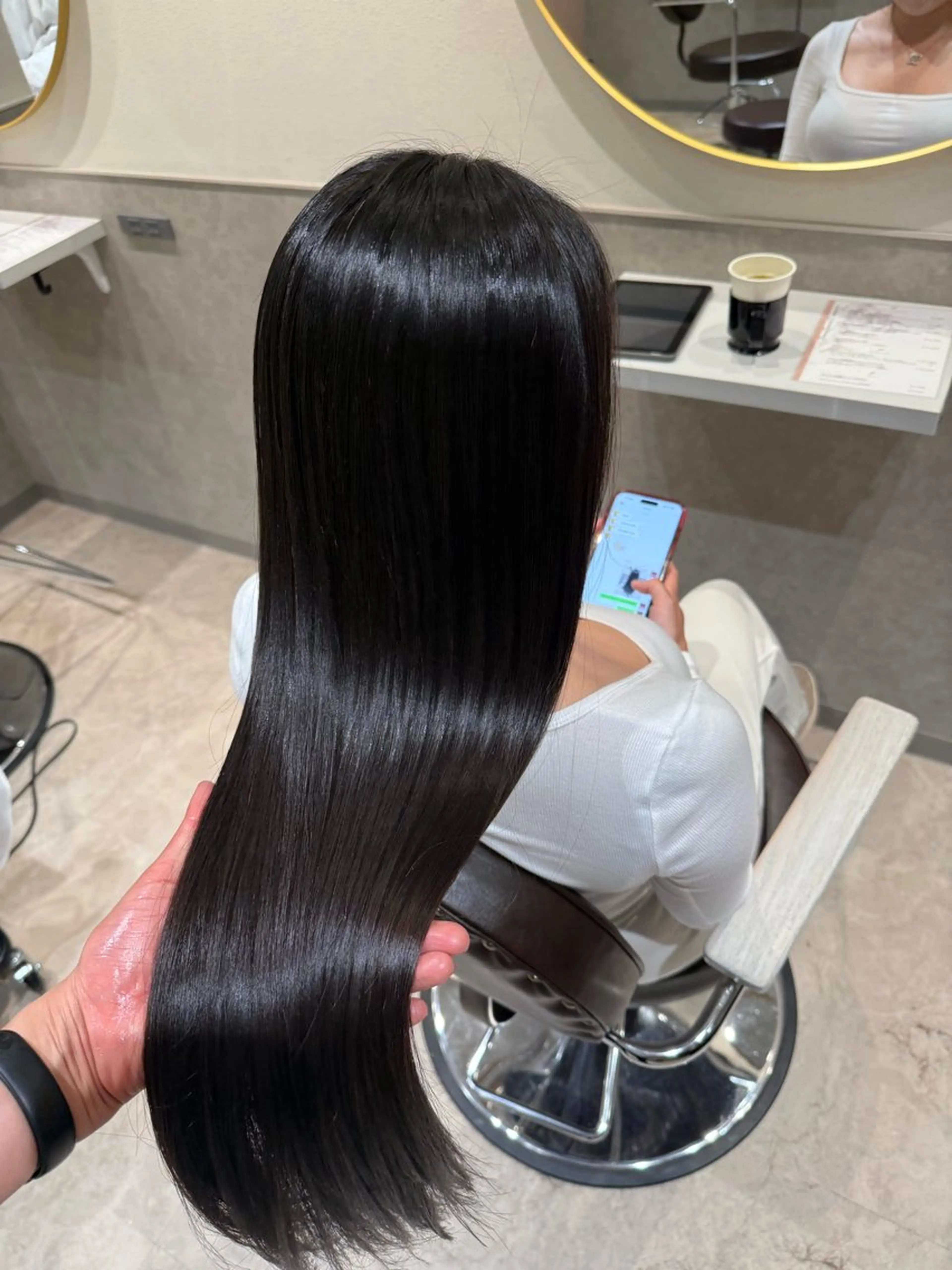 ロング カット ヘアカラー 縮毛矯正 トリートメント 髪質改善カラー/銀座 /縮毛矯正/森田のヘアスタイル