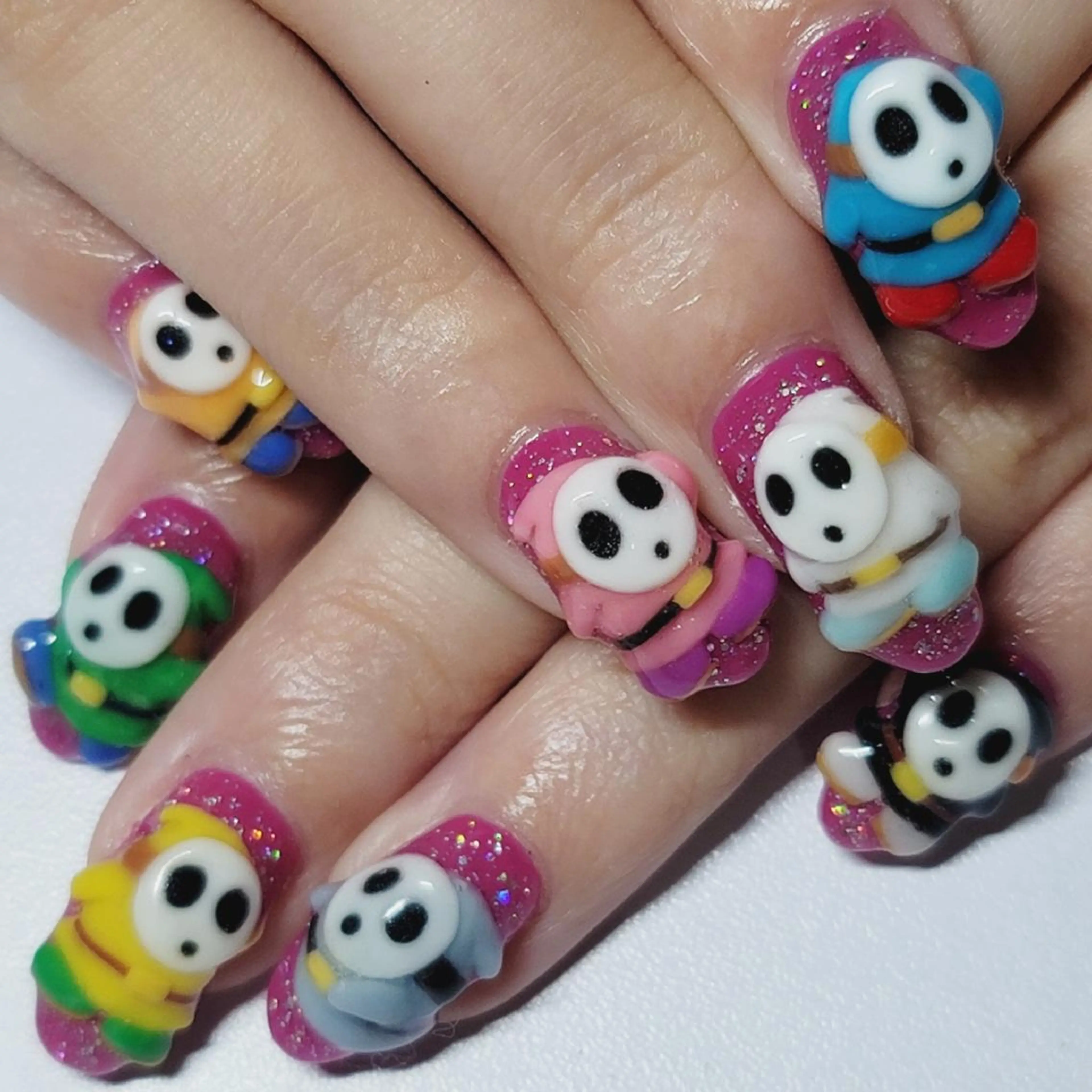 ネイル アートネイル ハロウィン ラメ(グリッター) ワンカラーネイル ピンク ハンドネイル よしだ ひろきのネイルデザイン