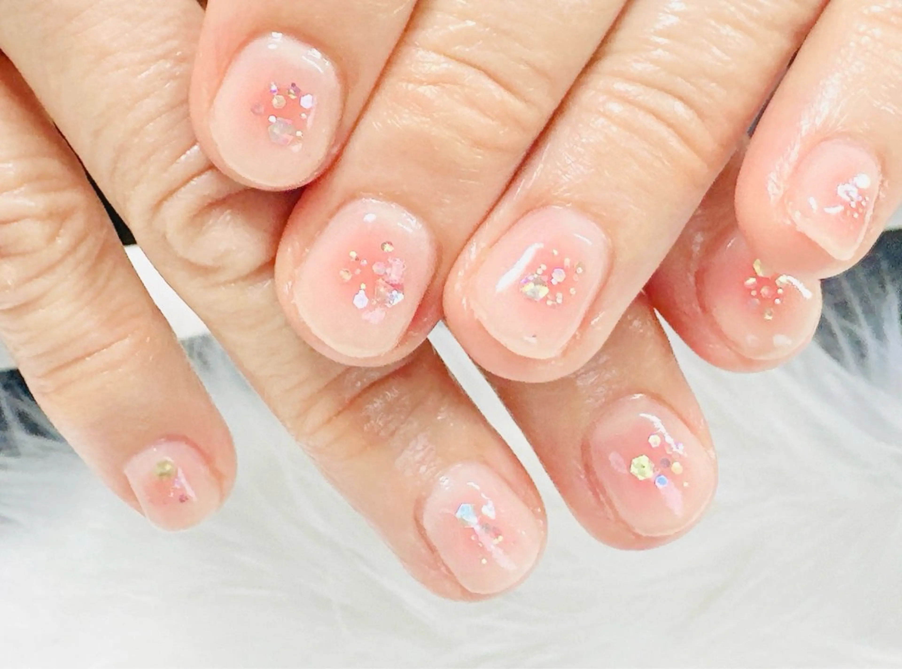 ネイル チークネイル ショートネイル nailsalon oluoluのネイルデザイン