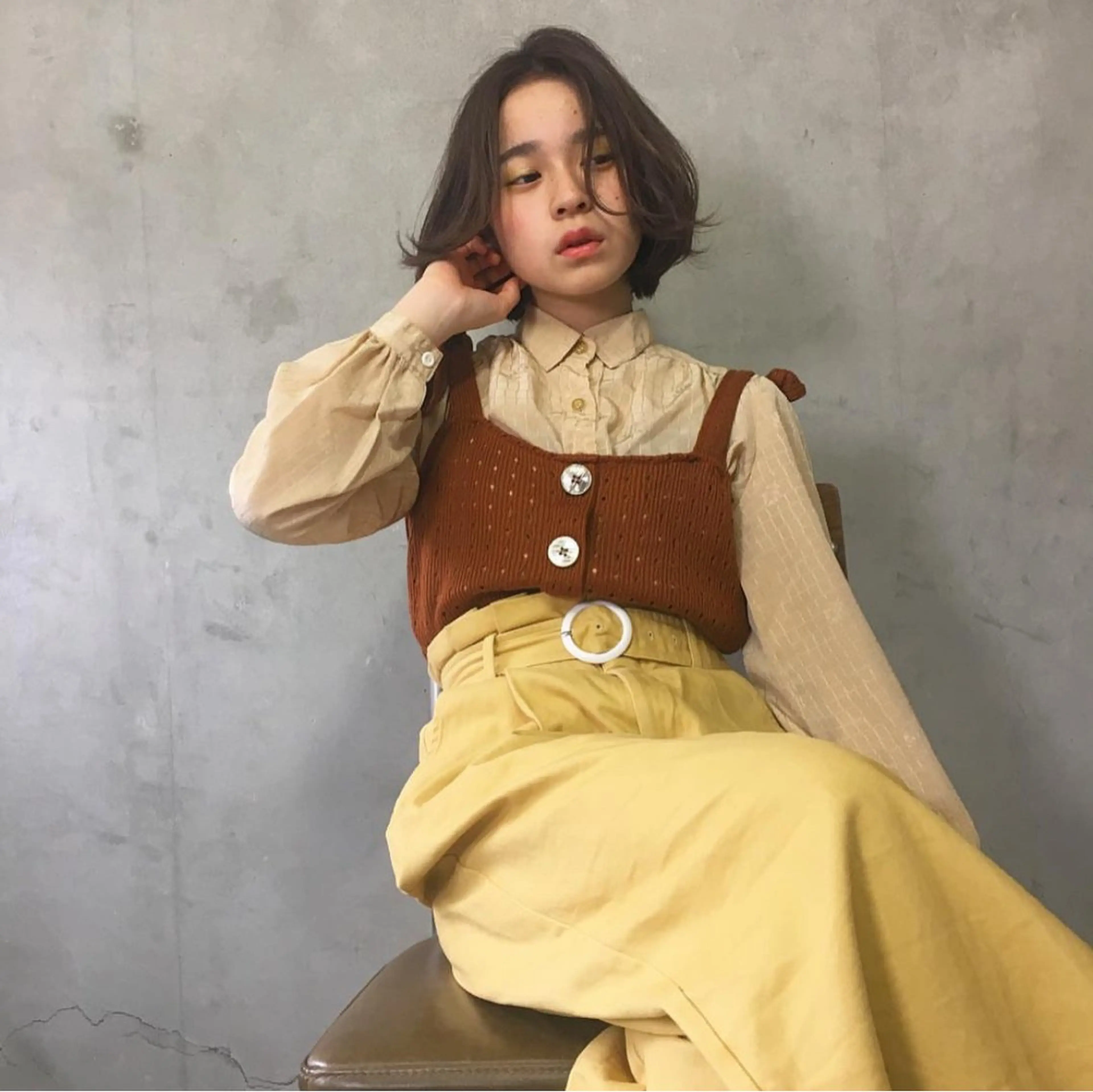 ミディアム happy  man 🌸血色カラー🌸のヘアスタイル