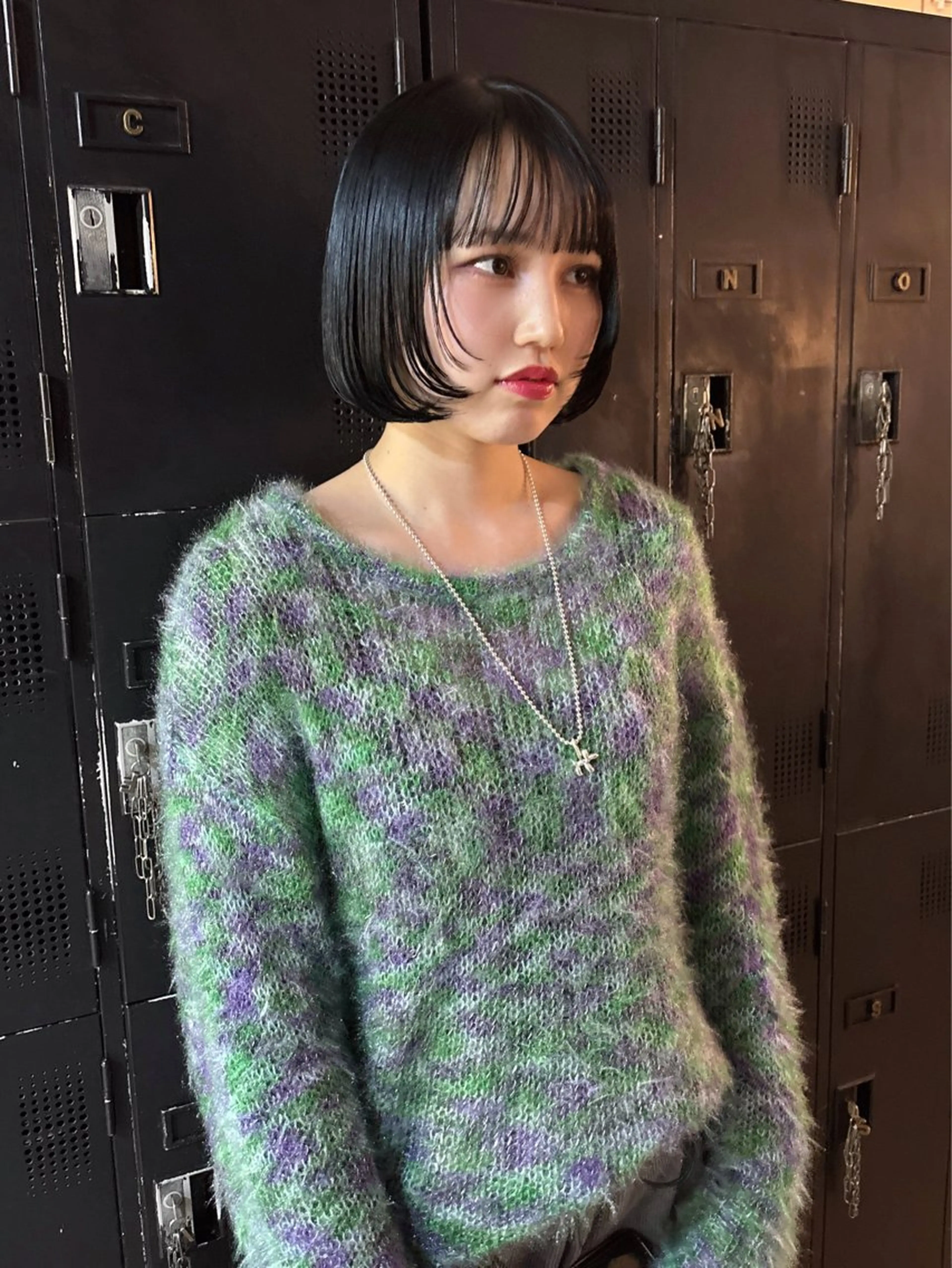 ショート カラー ボブ 顔まわりレイヤー レイヤーカット 安藤楓華 fuka andoのヘアスタイル