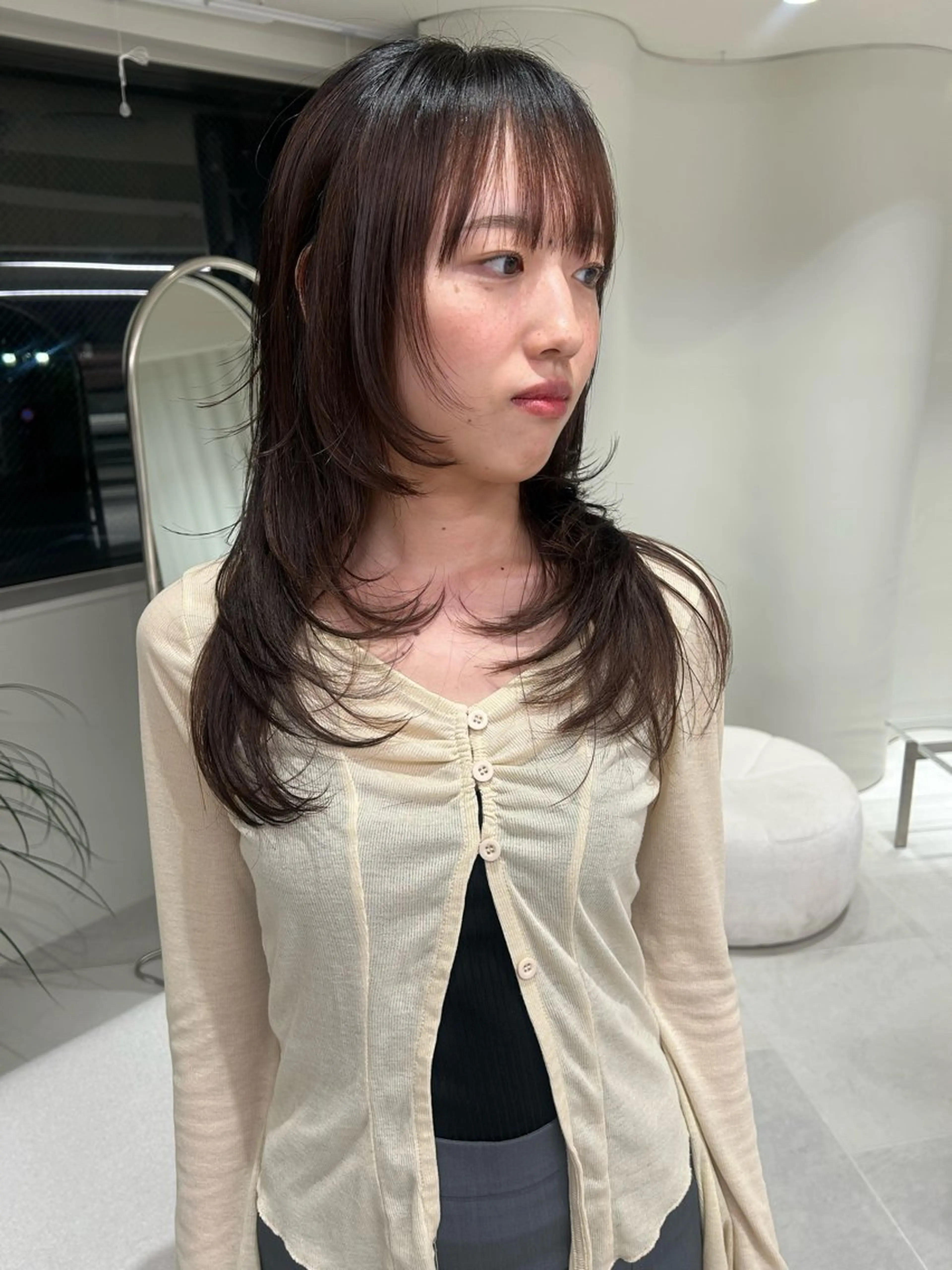 ロング カラー ハッシュカット カット 海外レイヤー /NAGISAのヘアスタイル