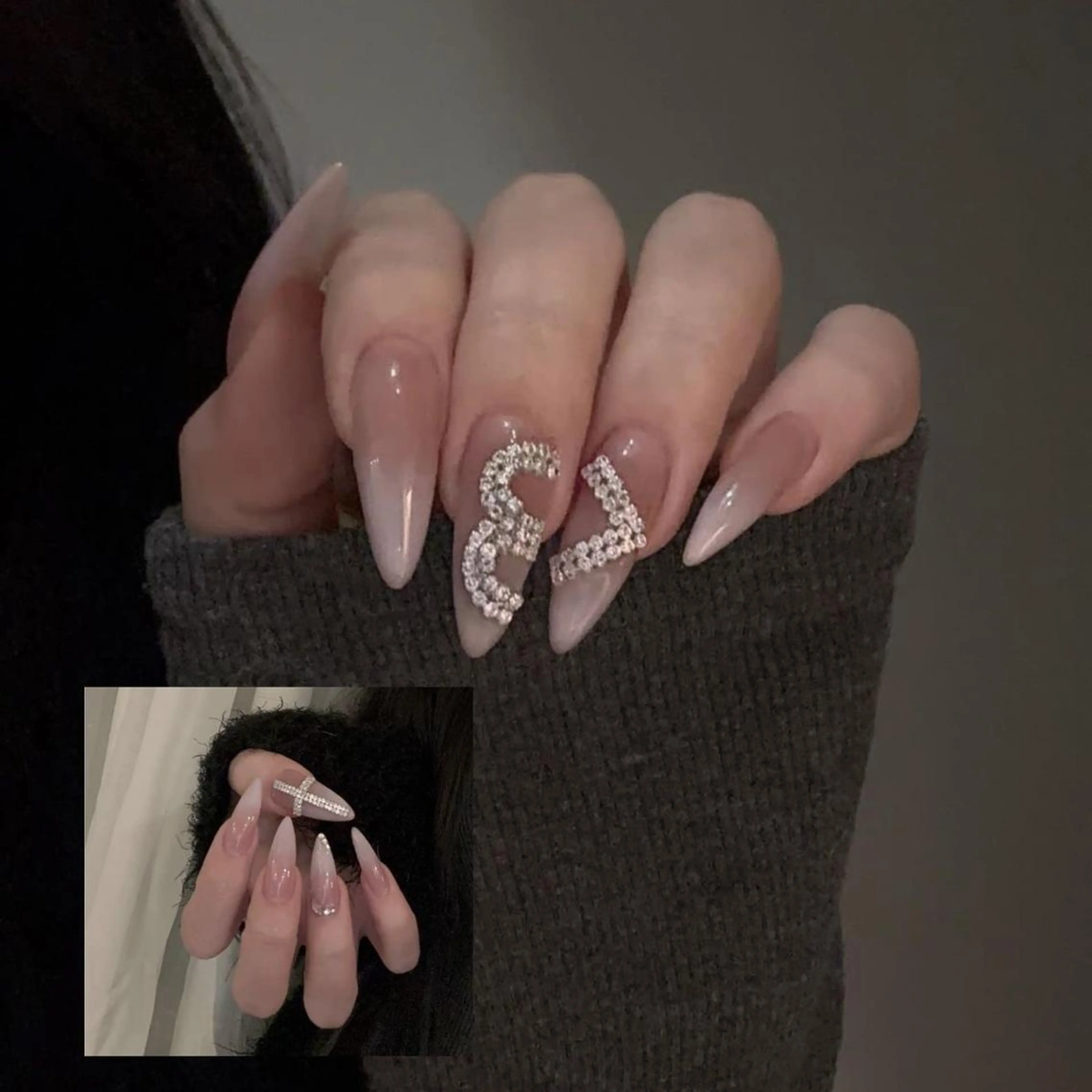 ネイル 長さ出し フレンチネイル グラデーション 卒業式 マグネットネイル ハンドネイル MIHANA NAILのネイルデザイン