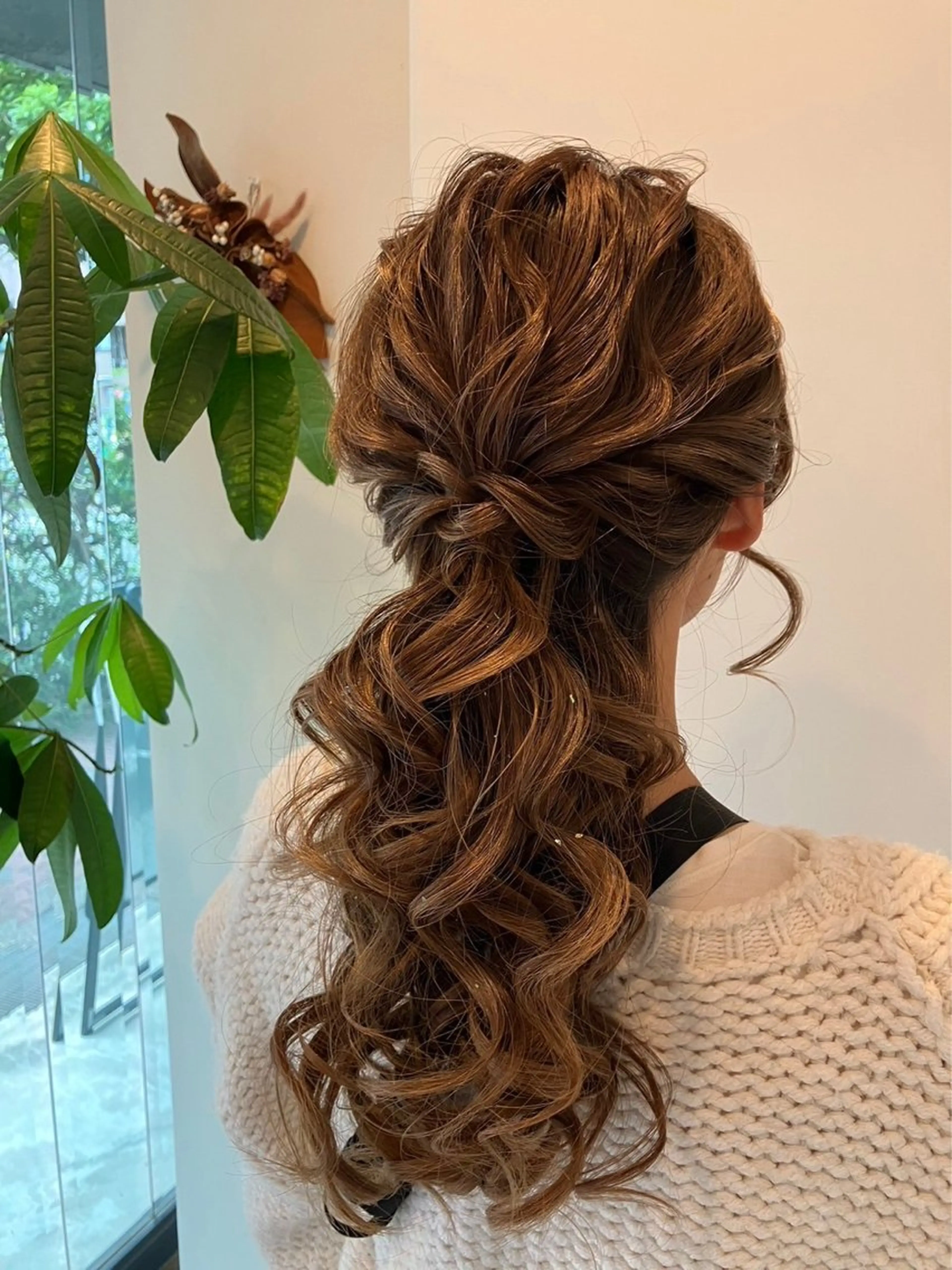 ヘアアレンジ ハーフアップ ポニーテール Hair&Make Nahoのマツエク・マツパデザイン