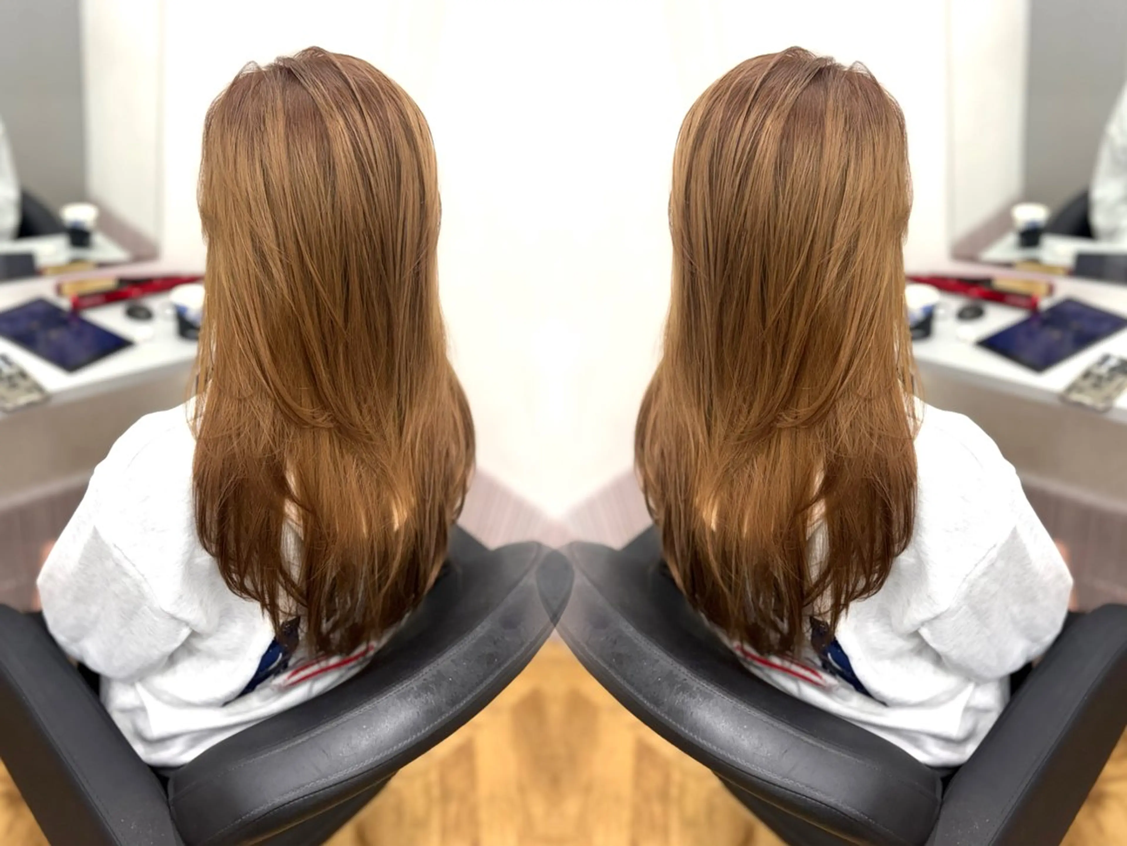 ロング カラー 小顔カット/美髪矯正 /透明感カラー🫧のヘアスタイル