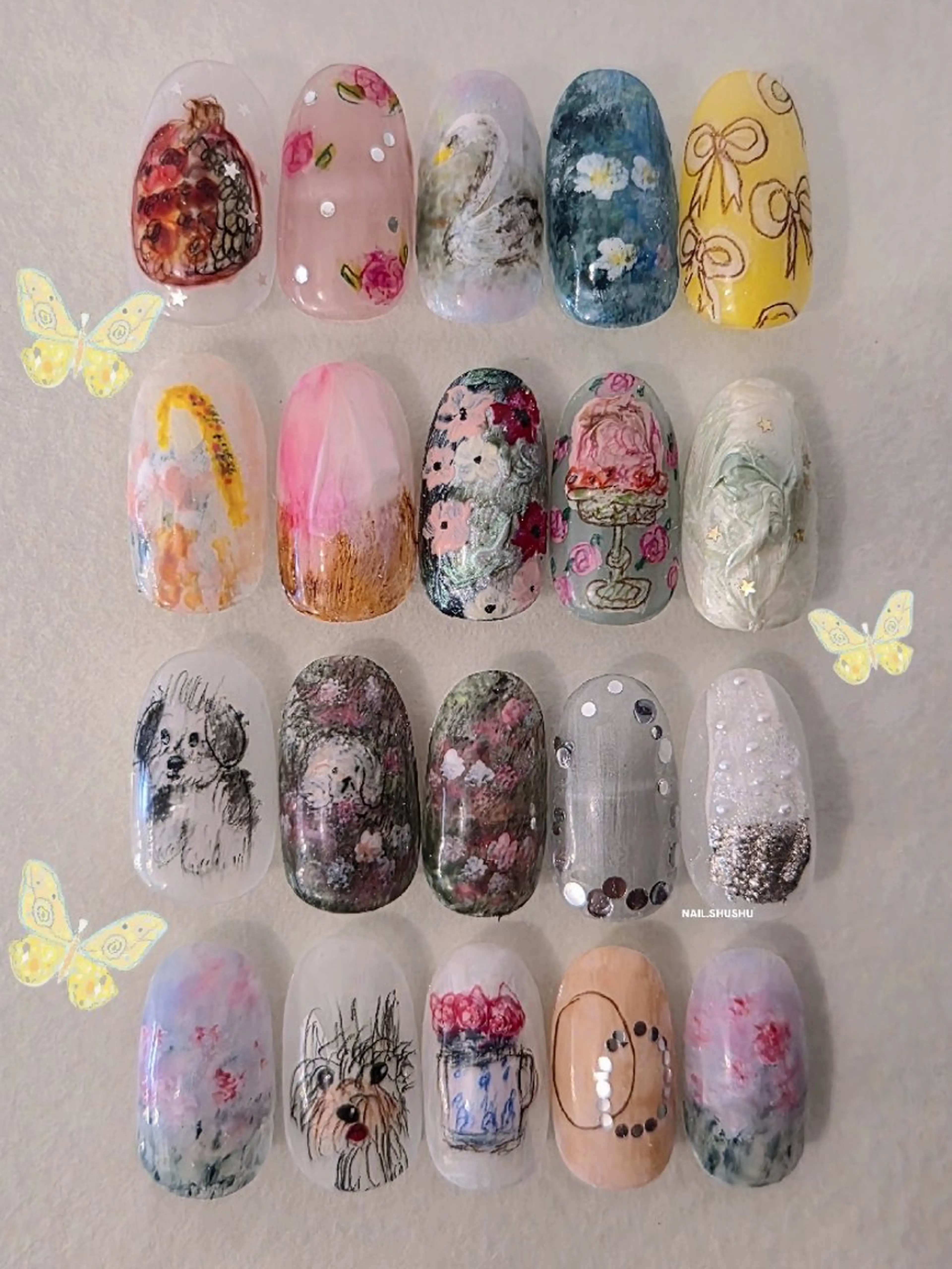 ネイル ハンドネイル 3dパーツ/流行り 👧shushu❤️のネイルデザイン