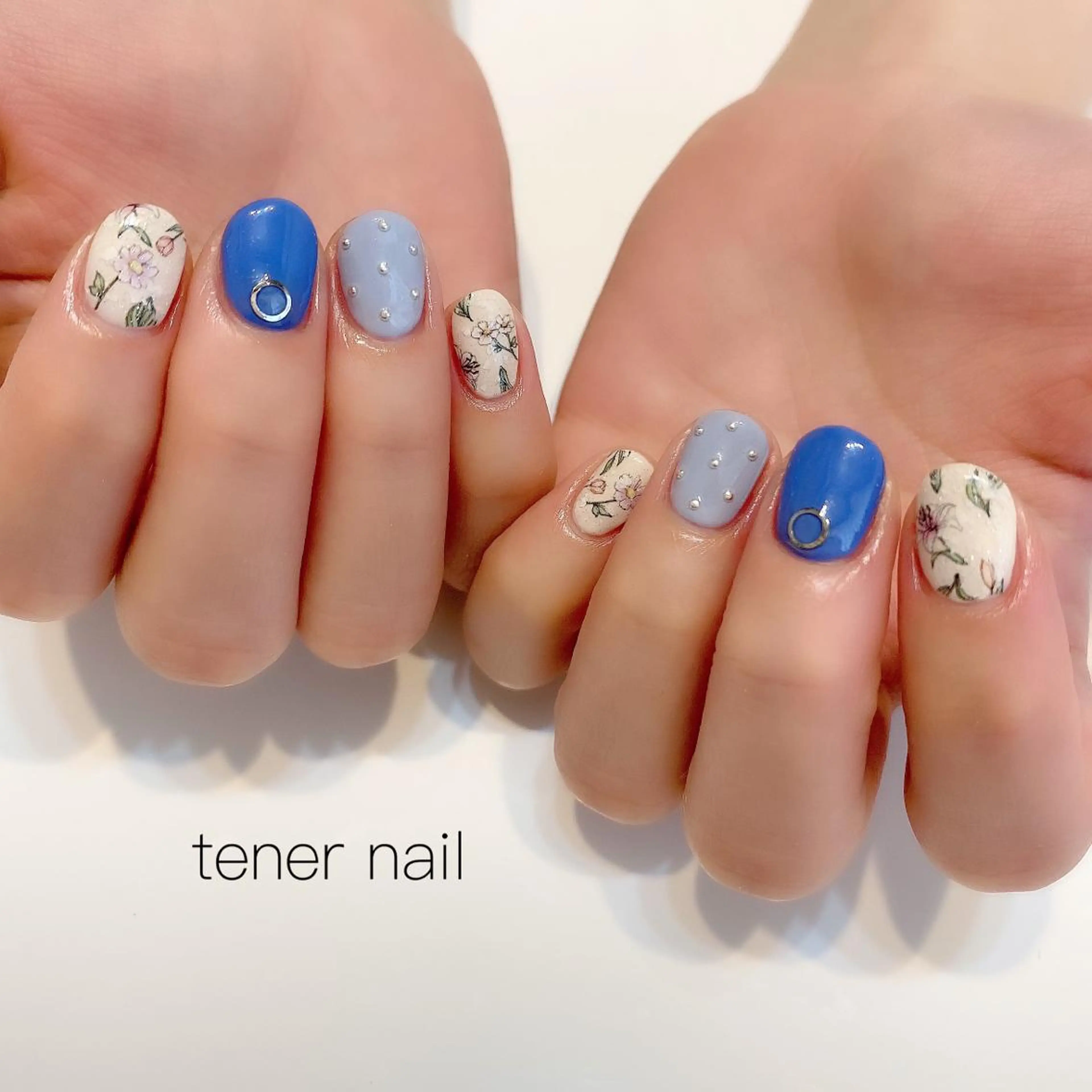 ネイル ブルー テネルネイル tener nailのネイルデザイン