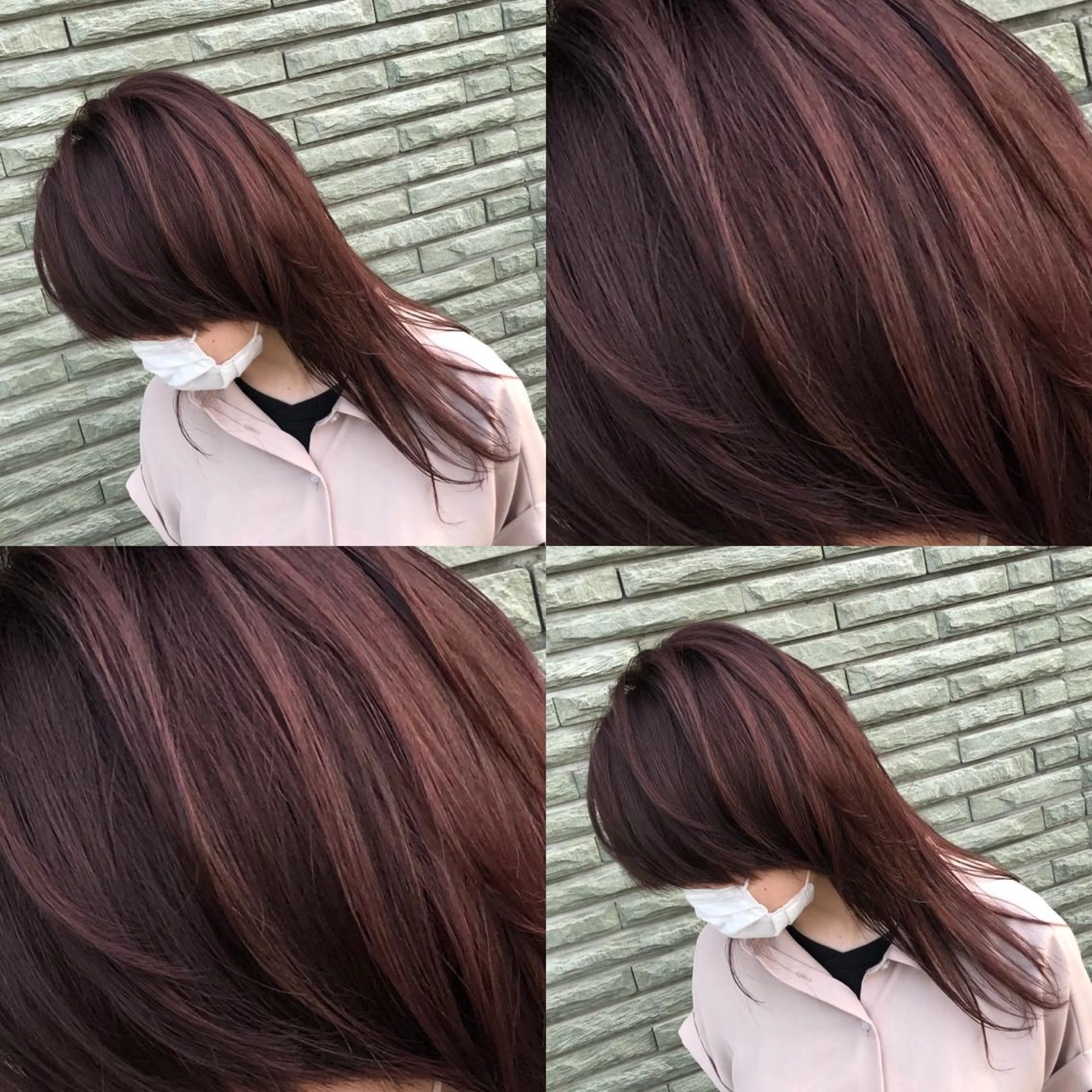 セミロング カラー ヘアアレンジ ショートボブ シールエクステ バレイヤージュ デザインカラー ハイライトカラー アンドウ ユウ/ レイヤーカット/韓国のヘアスタイル