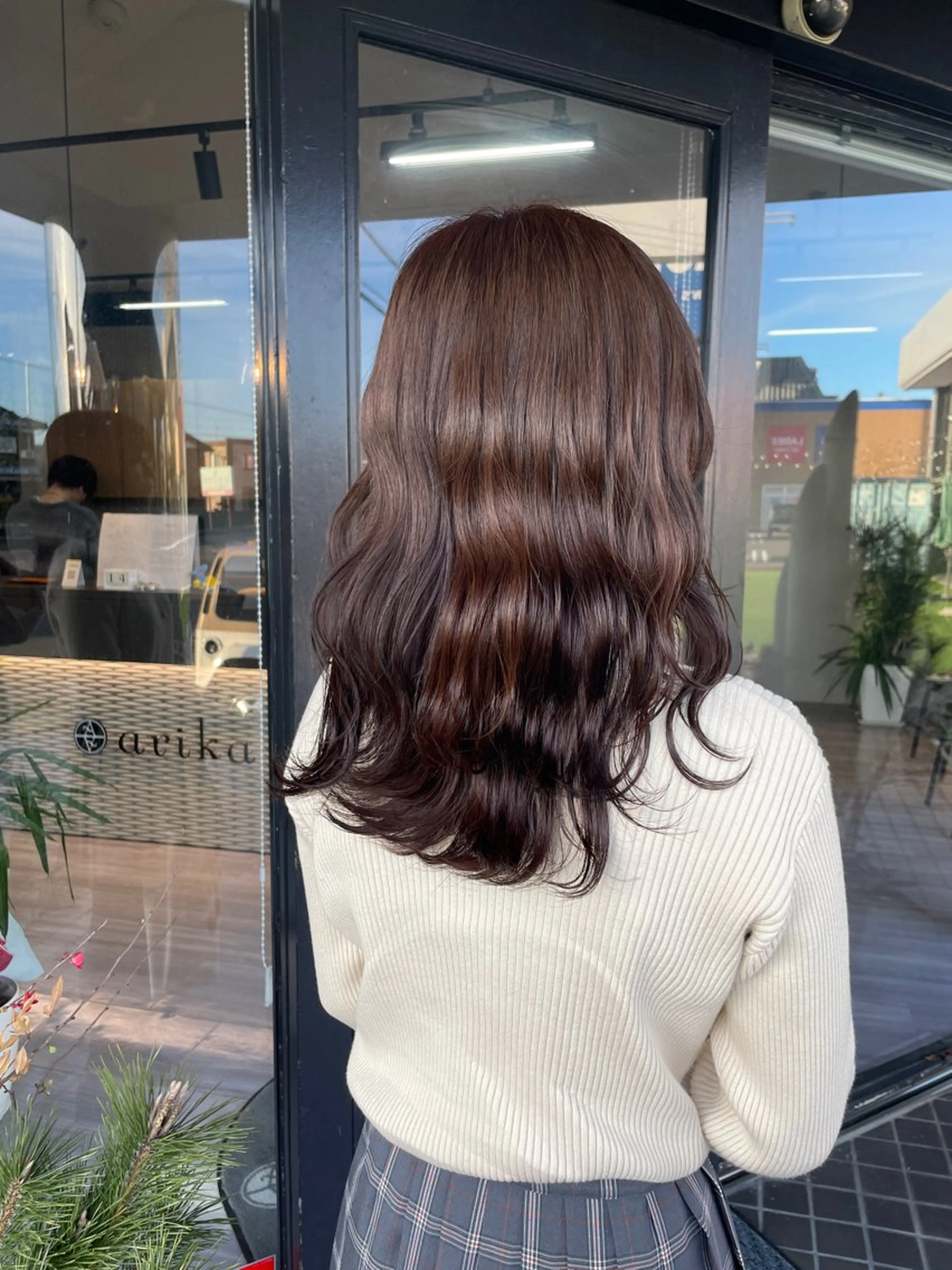 ミディアム カラー ブリーチ ブラウンカラー マキノ キョウカのヘアスタイル