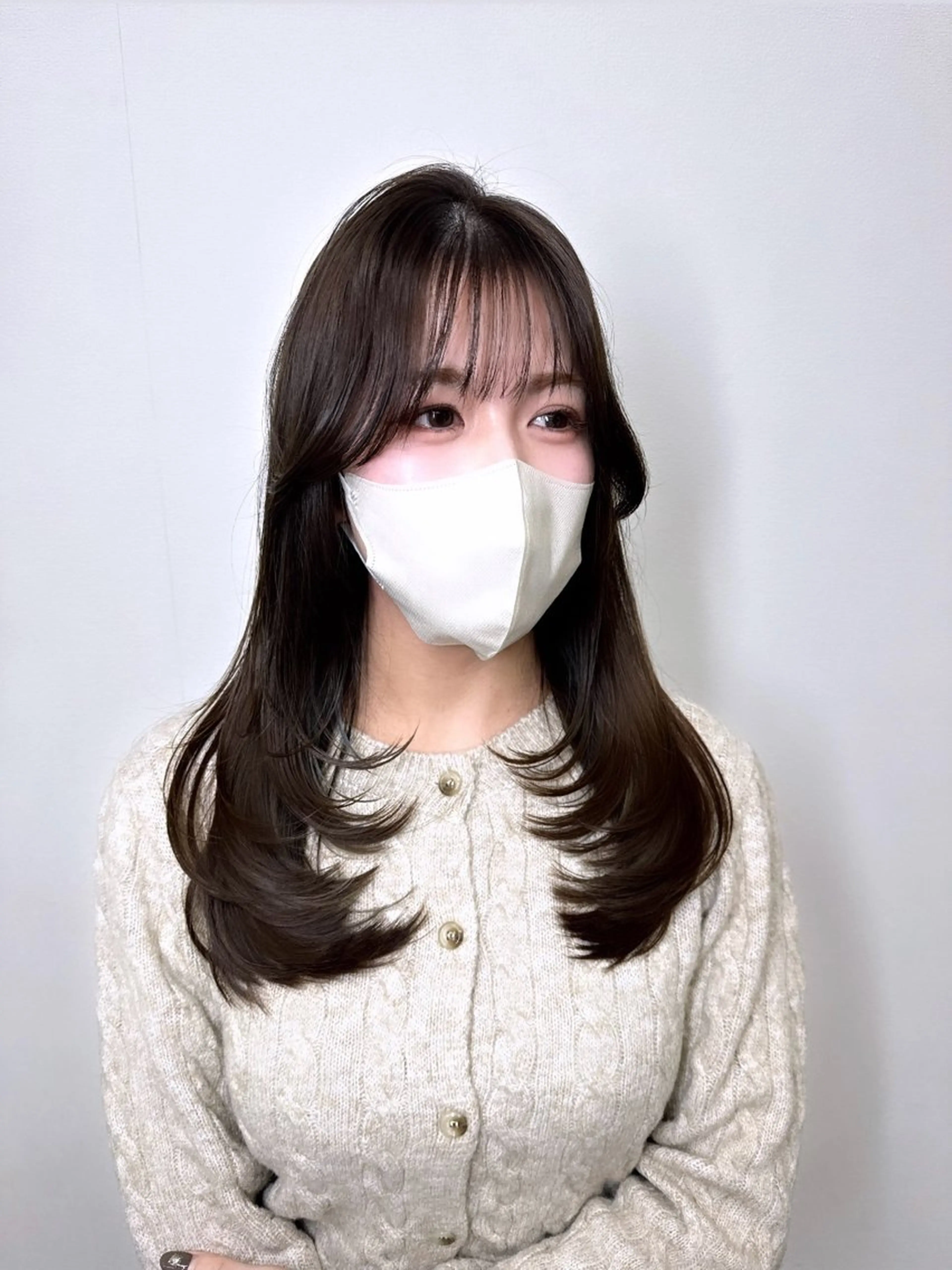 ロング カラー ヘアアレンジ ベージュカラー ブラウンカラー 髪質改善 韓国風ヘア レイヤーカット カット ヘアカラー トリートメント 酸性縮毛矯正🧴韓国 レイヤー/髪質改善のヘアスタイル