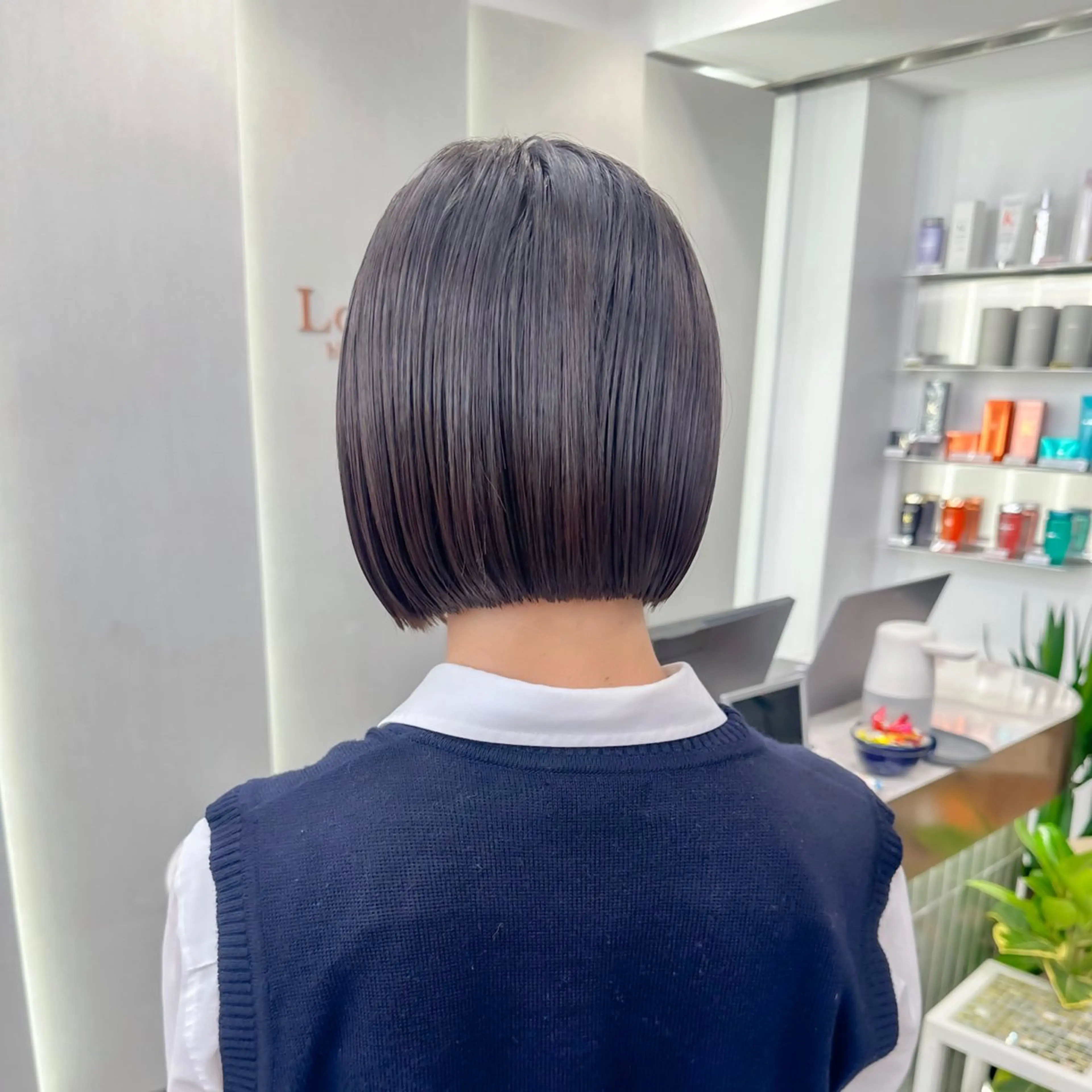 ショート レイヤー/韓国/ボブ 縮毛矯正/畠中ケントのヘアスタイル