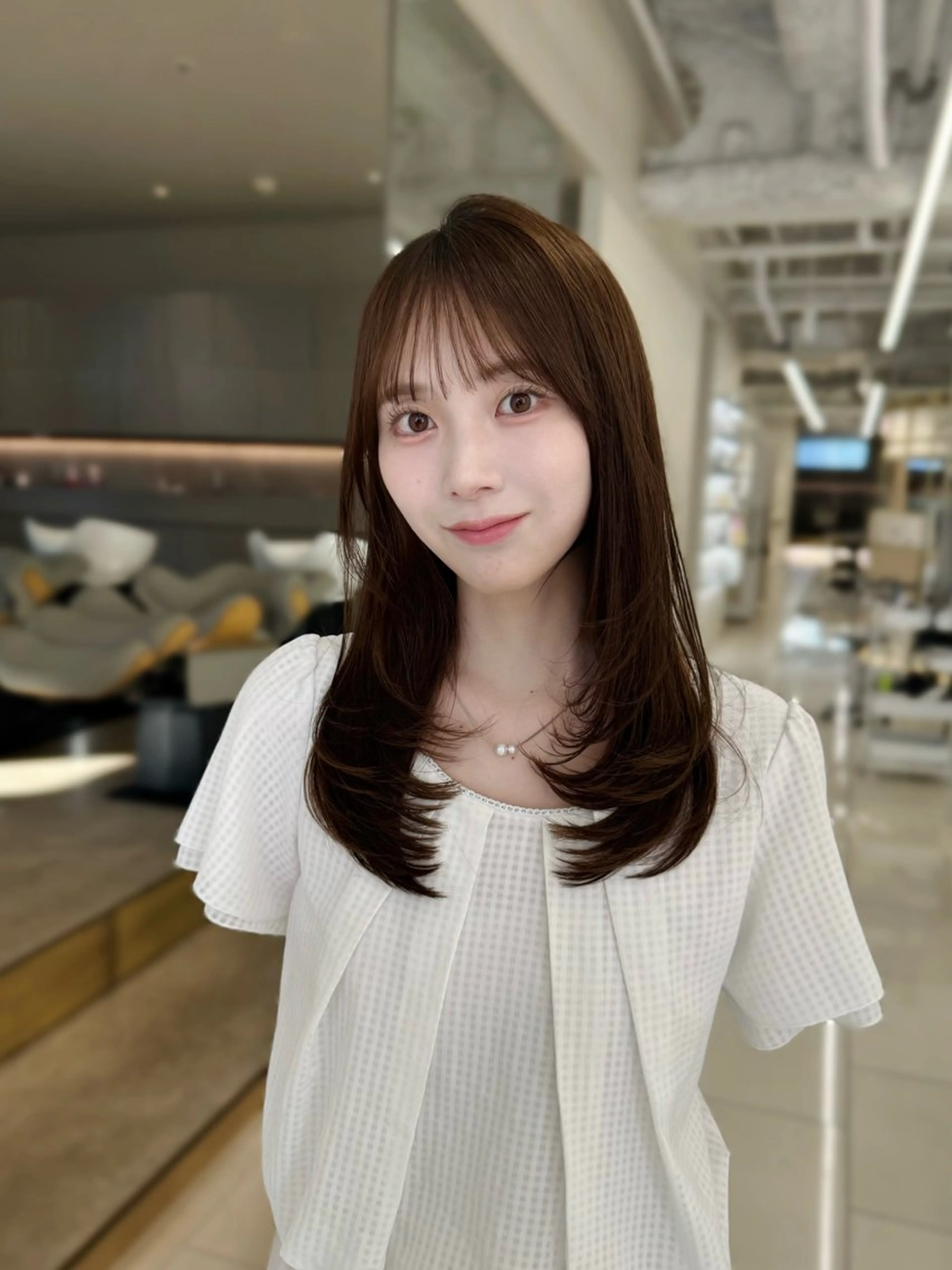 ミディアム カラー カット ヘアカラー COA GINZA 空也/前髪/顔まわりのヘアスタイル