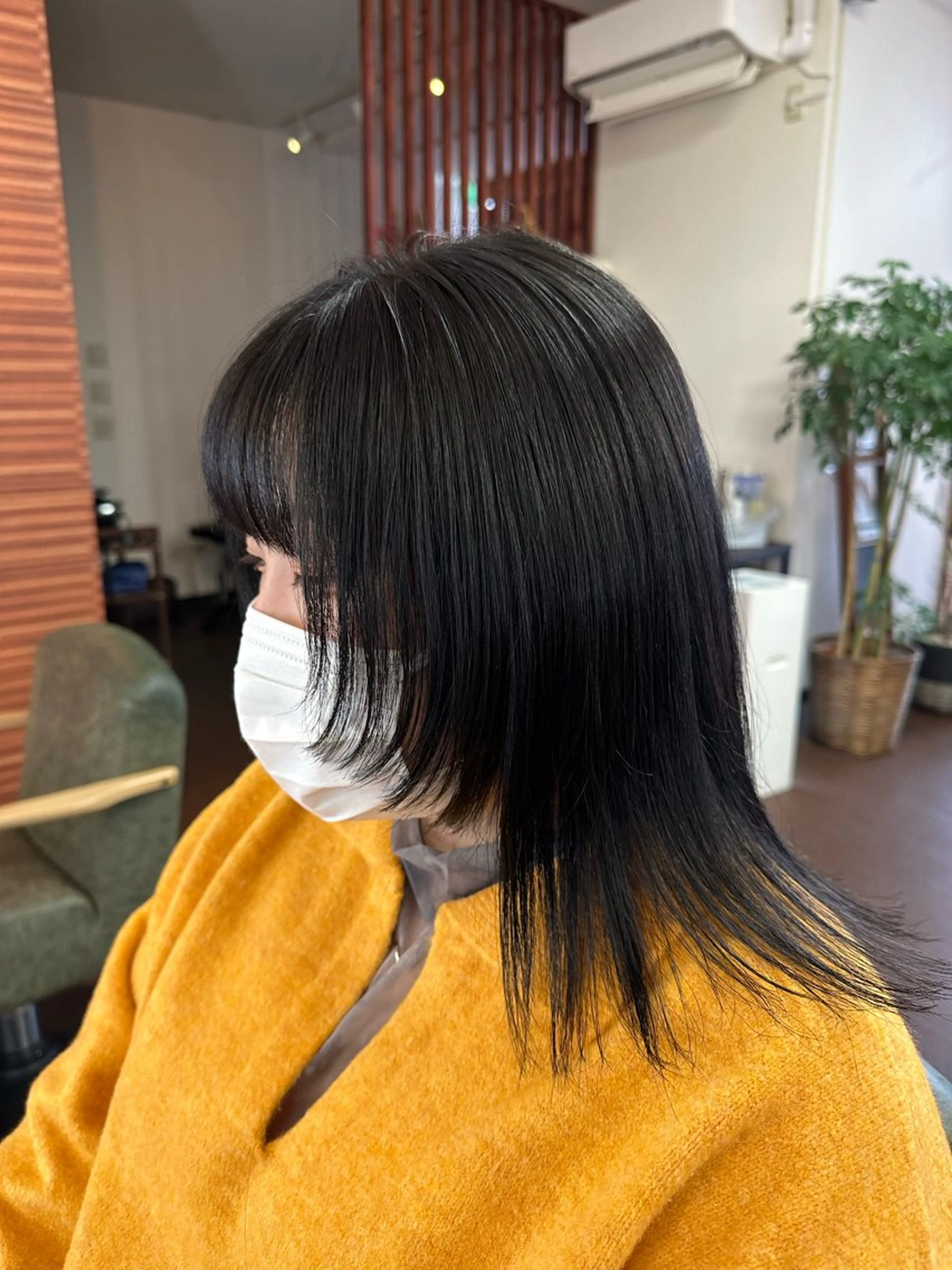 ミディアム カラー パーマ 顔周りカット レイヤーカット ストレートパーマ カット ヘアカラー 大人かわいいインナー カラー/菊池柊真🎨のヘアスタイル