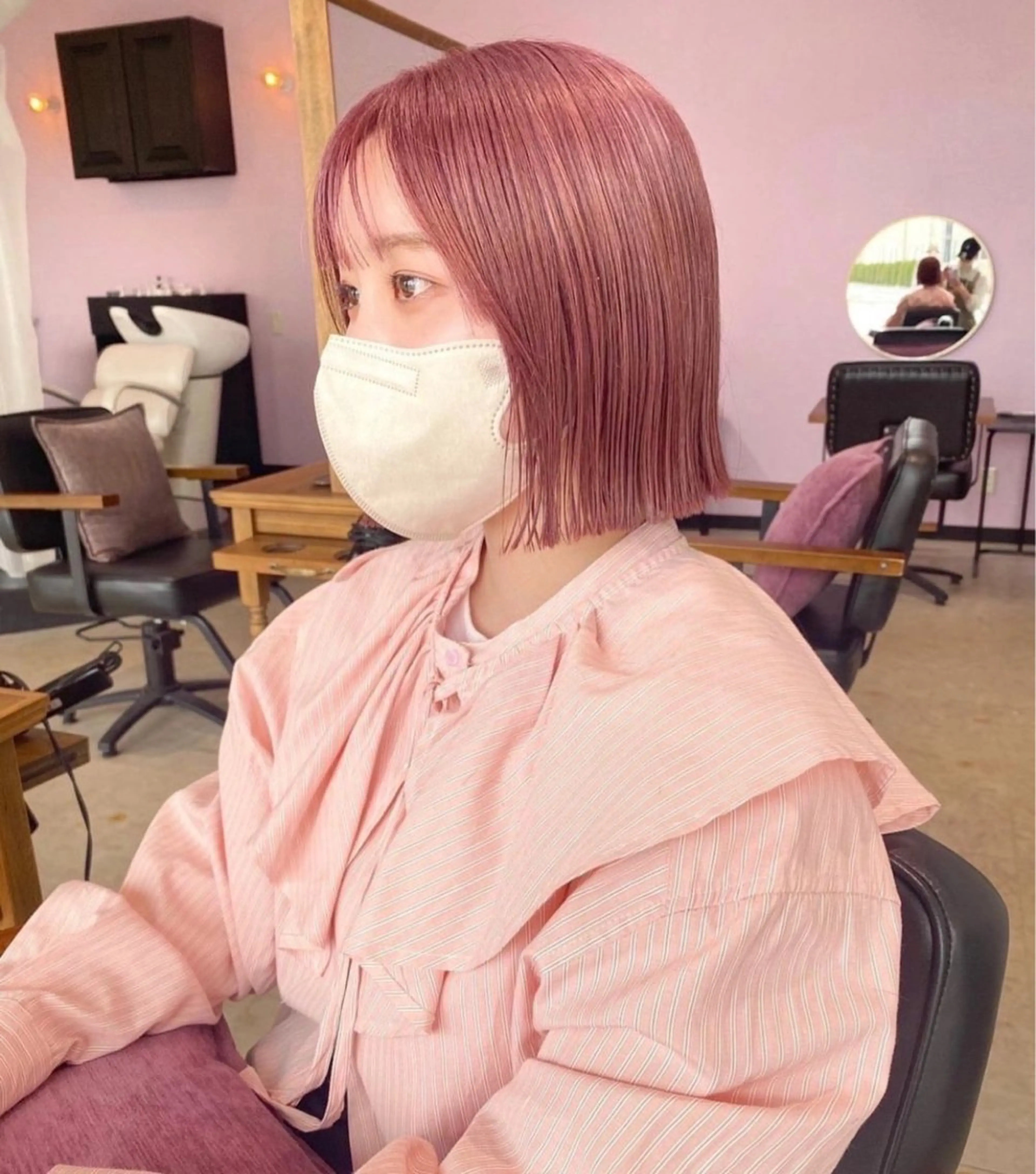 カラー ピンクカラー MATTY azusaのヘアスタイル