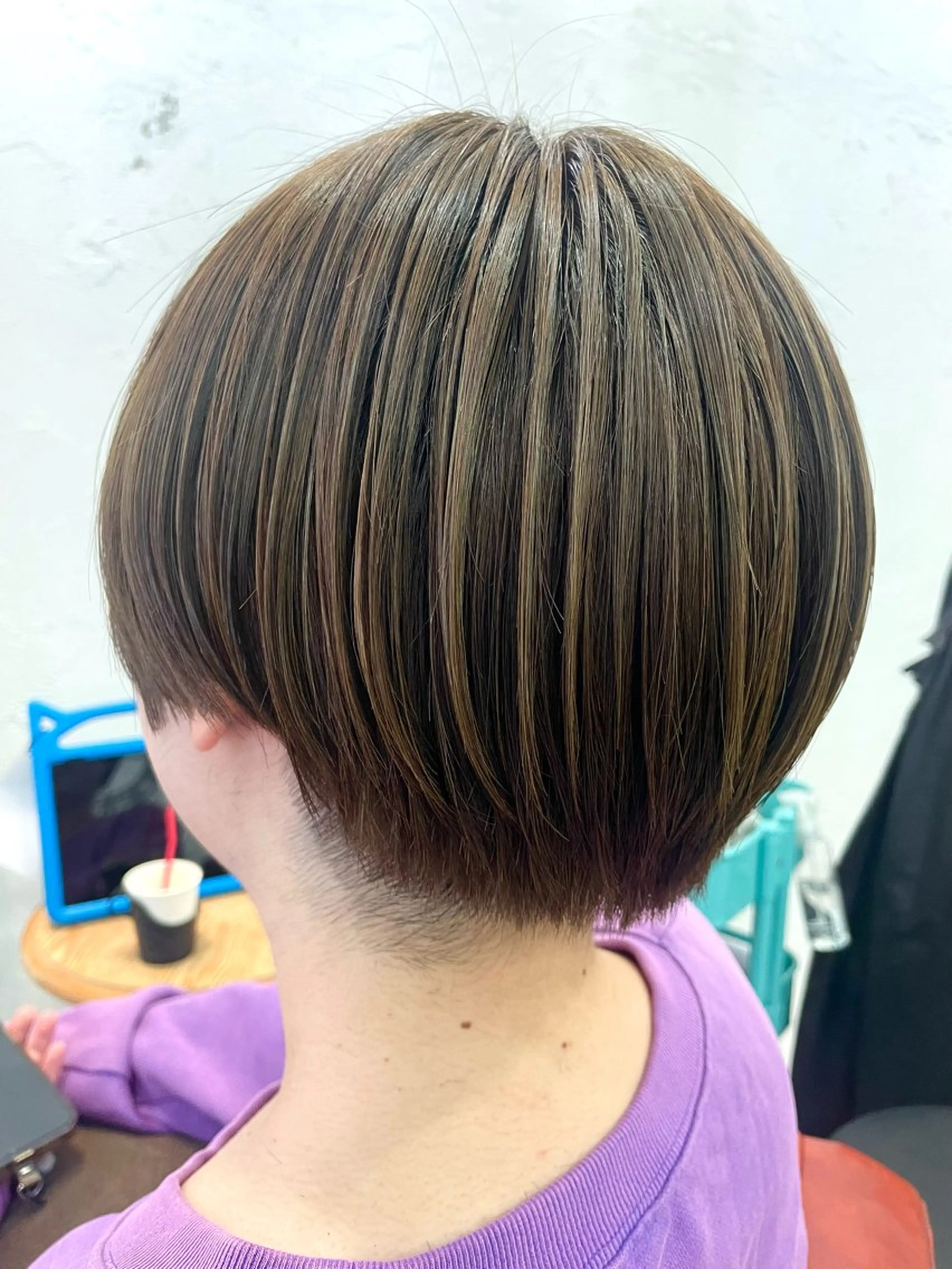 ショート カラー ハイライトカラー ハイライト fio マナミのヘアスタイル