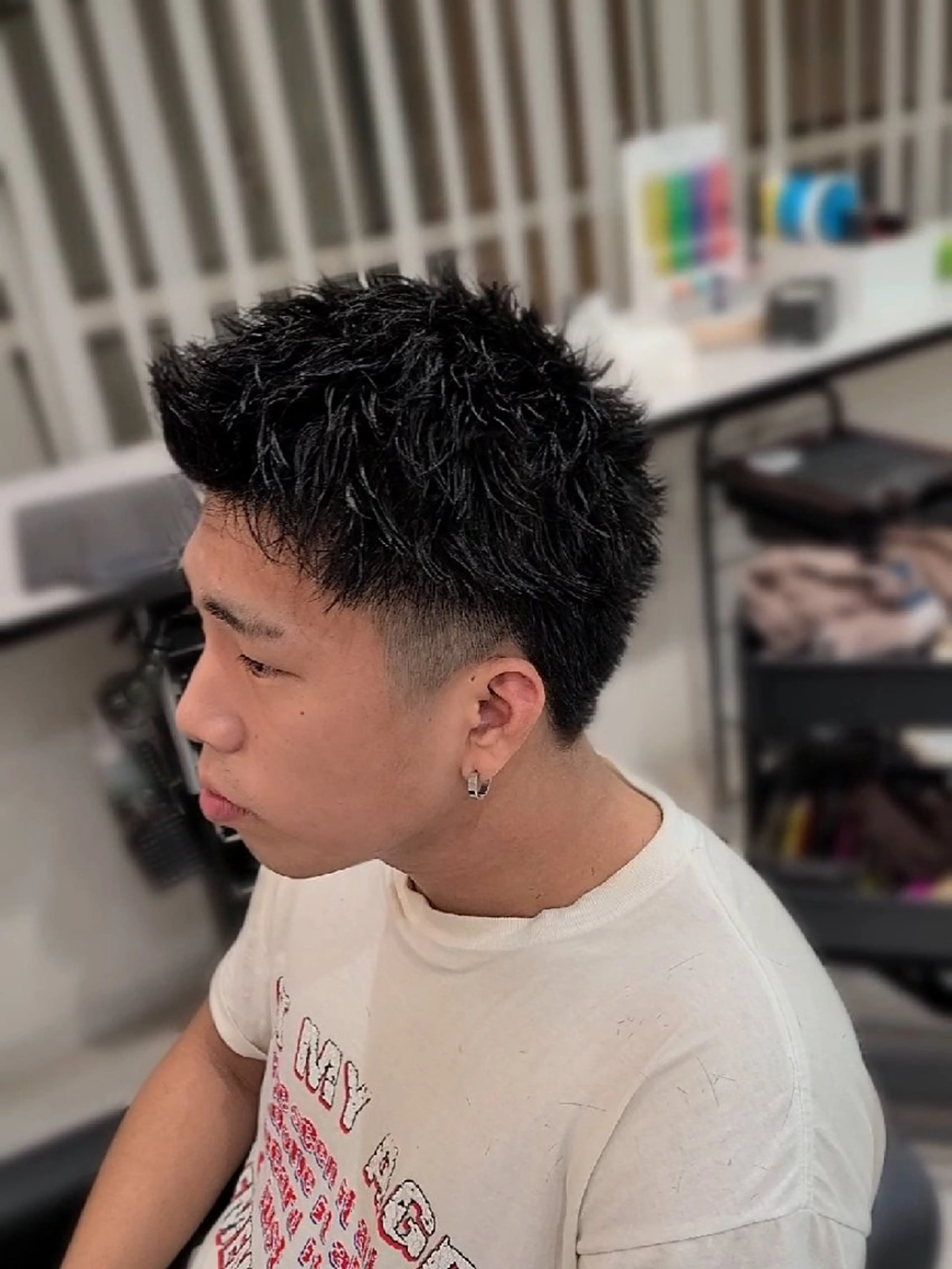 メンズ メンズパーマ スパイキーショート カット パーマ ヘアセット LEN名古屋/パーマ 海外ヘア/メンズ特化のヘアスタイル