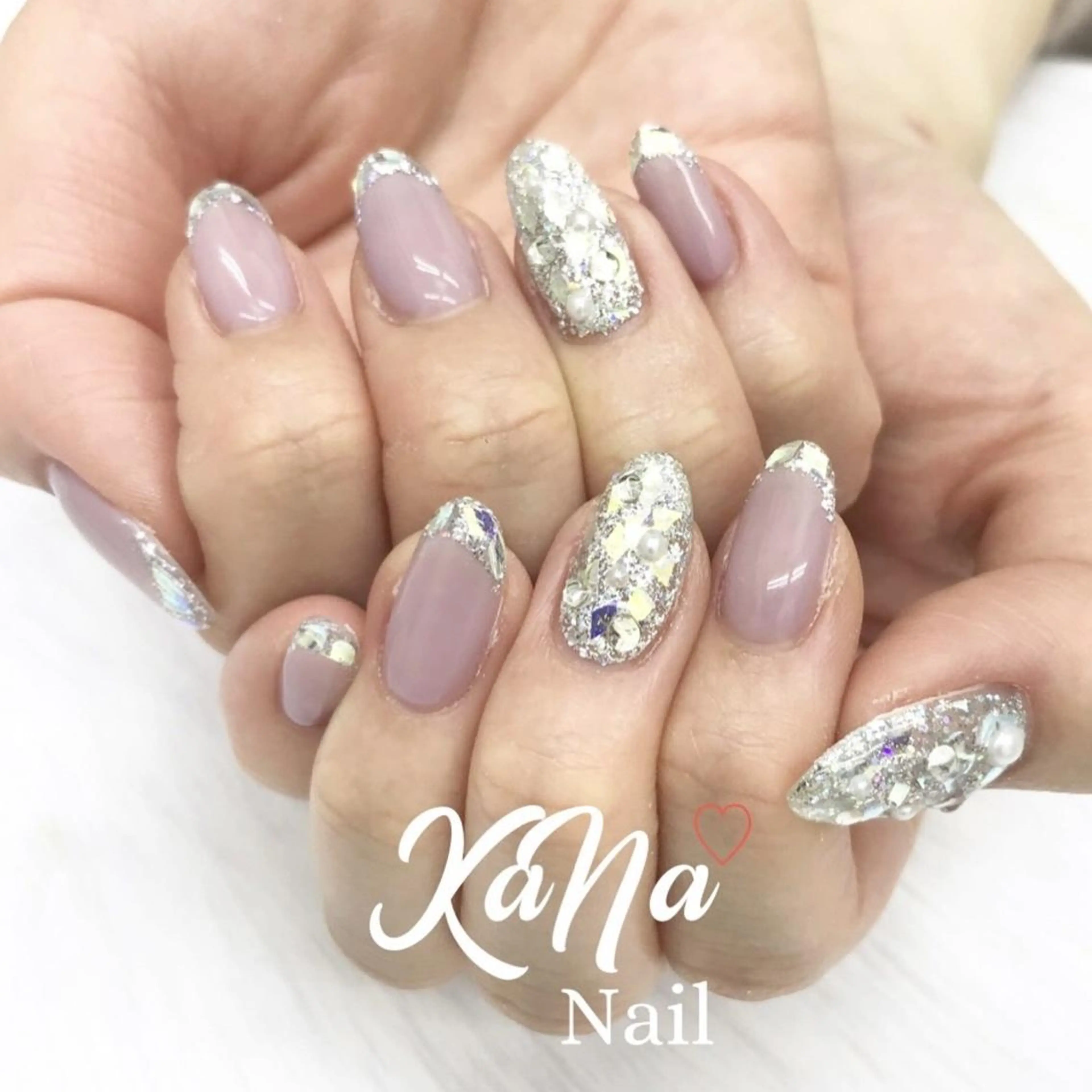 ネイル フレンチネイル ガラスフレンチ KaNa Nailのネイルデザイン