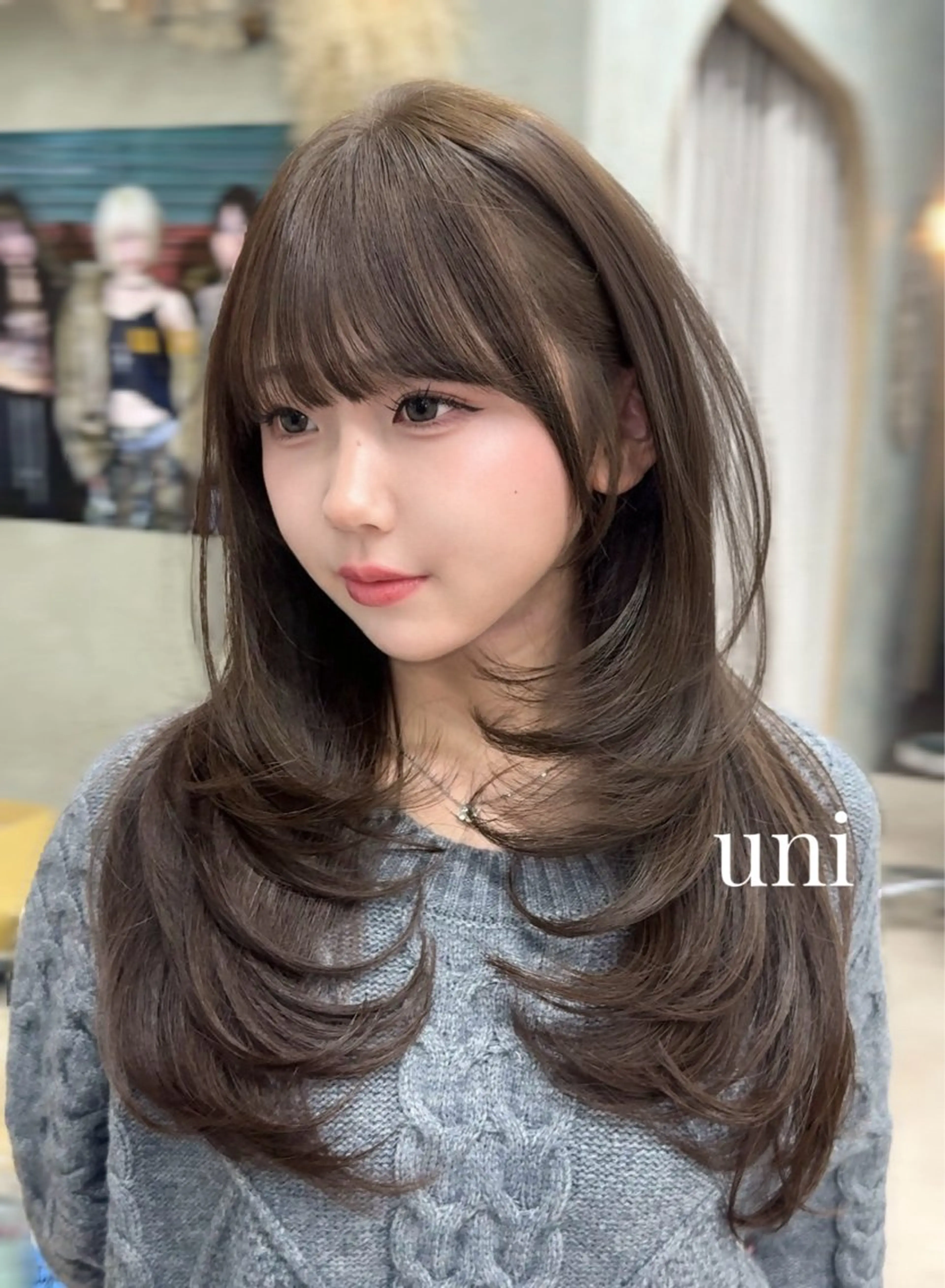 ロング セジュン 韓国レイヤー/顔周りのヘアスタイル