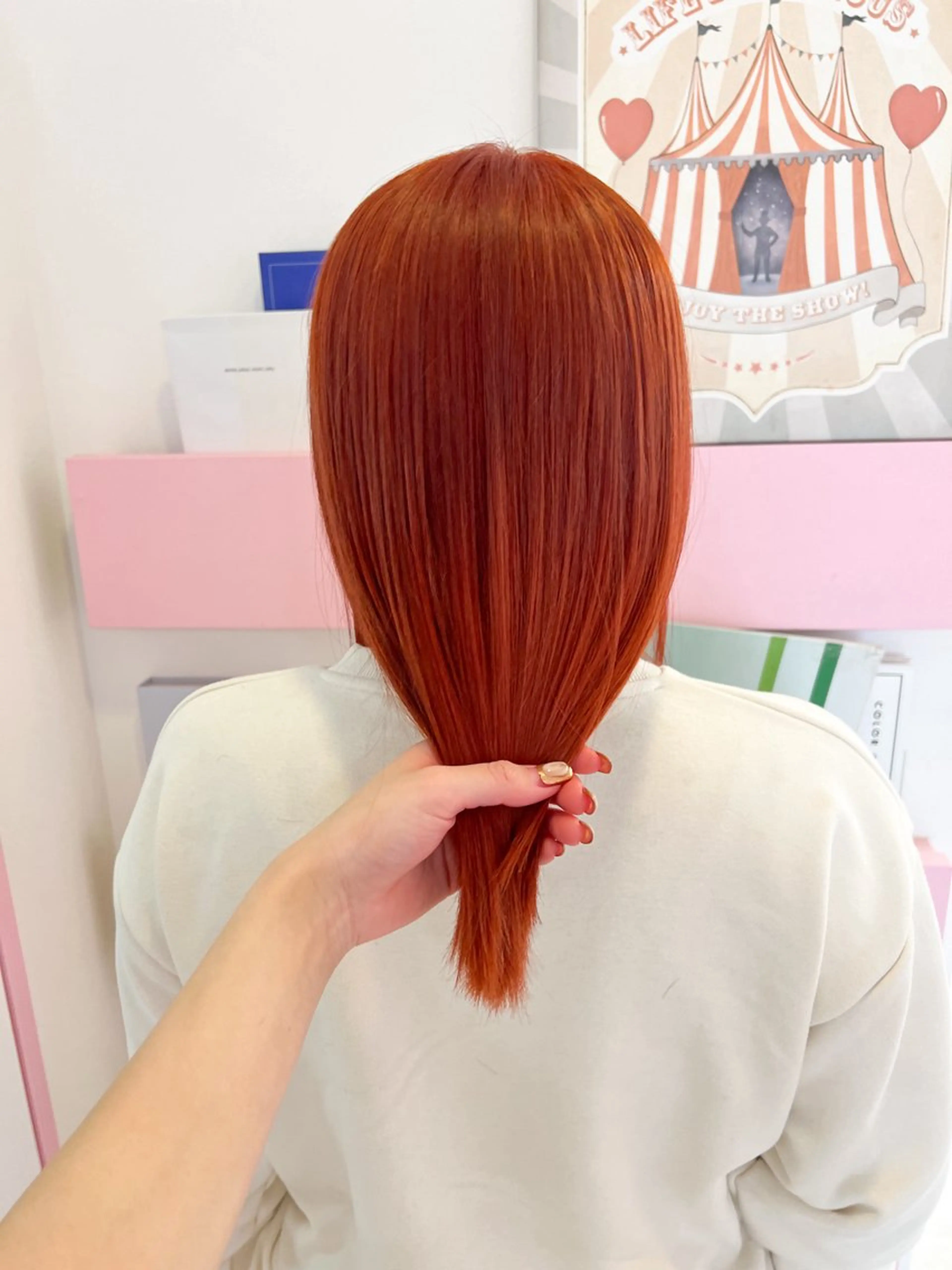 ミディアム カラー レッドカラー ヘアカラー トリートメント 🎀ダブルカラー/ ピンク×ガーリー🎀のヘアスタイル