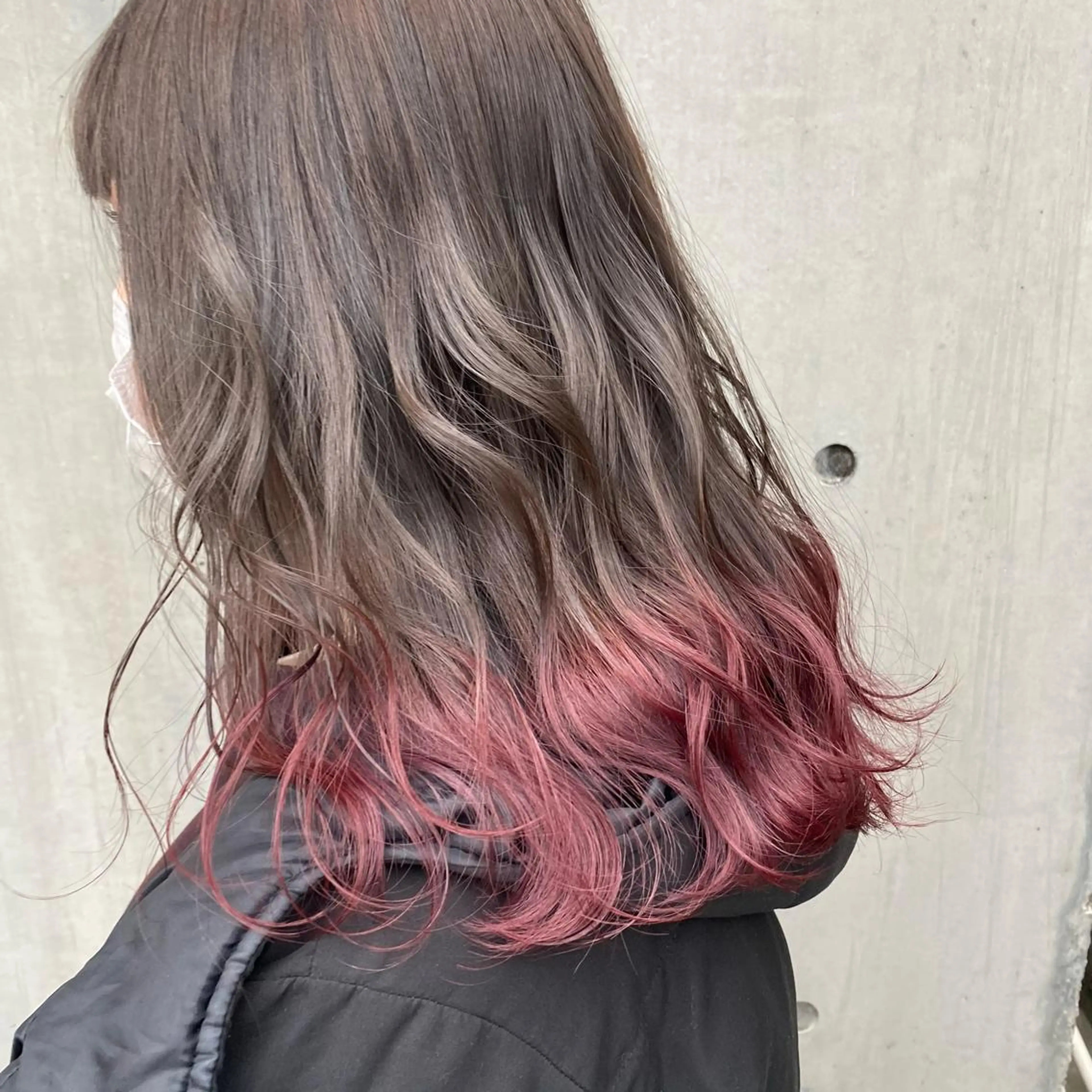 ミディアム カラー アッシュ ベージュカラー 黒髪 ブルーカラー ブルーブラック 透明感/韓国風 🤍moeka🤍のヘアスタイル